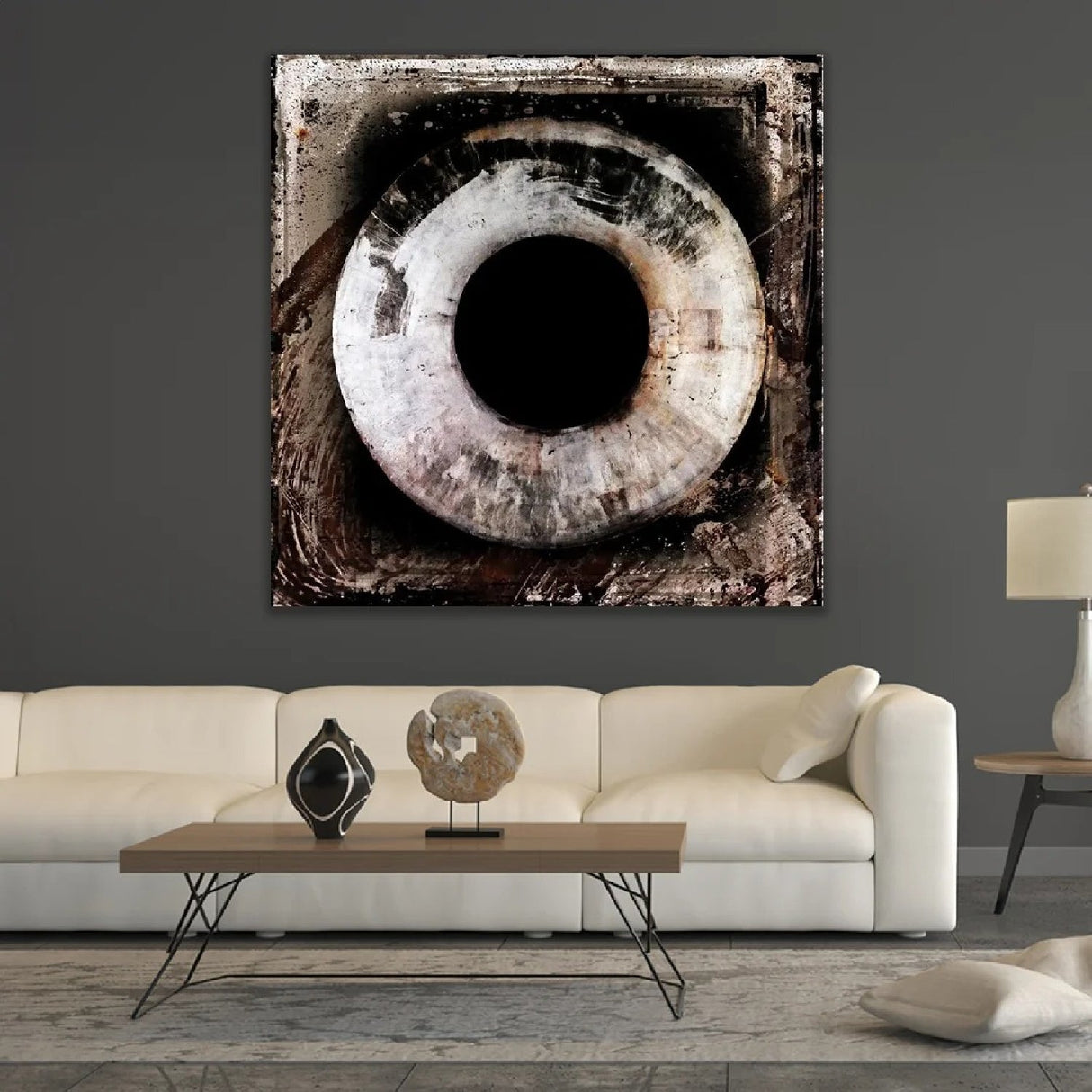 Circle Earth Colors Rustic Abstract photographic art print by Cobra Art, alternate view 2
