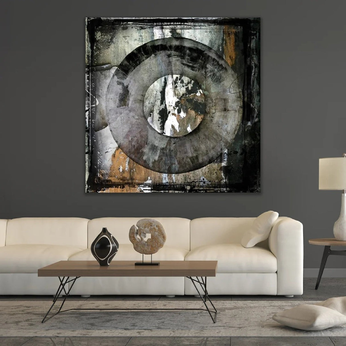 Abstract Circle Brown Rustic Earth-Toned photographic art print by Cobra Art, alternate view 2