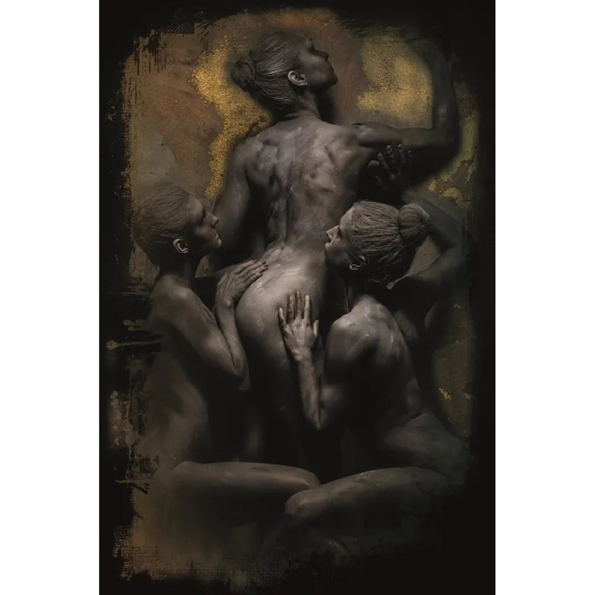 Three Graces Monochrome Naked Women photographic art print by Cobra Art