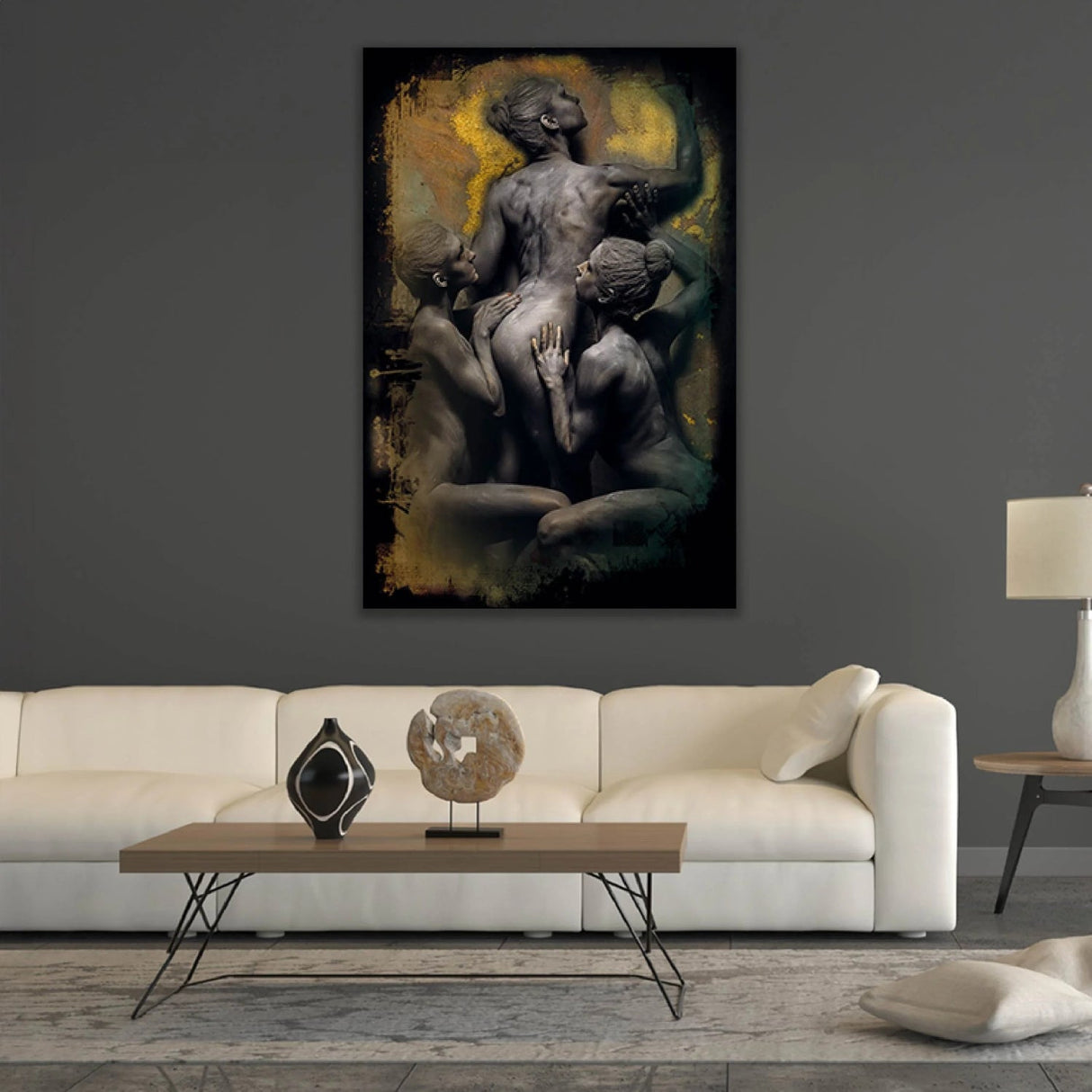 Three Graces Monochrome Naked Women photographic art print by Cobra Art, alternate view 2