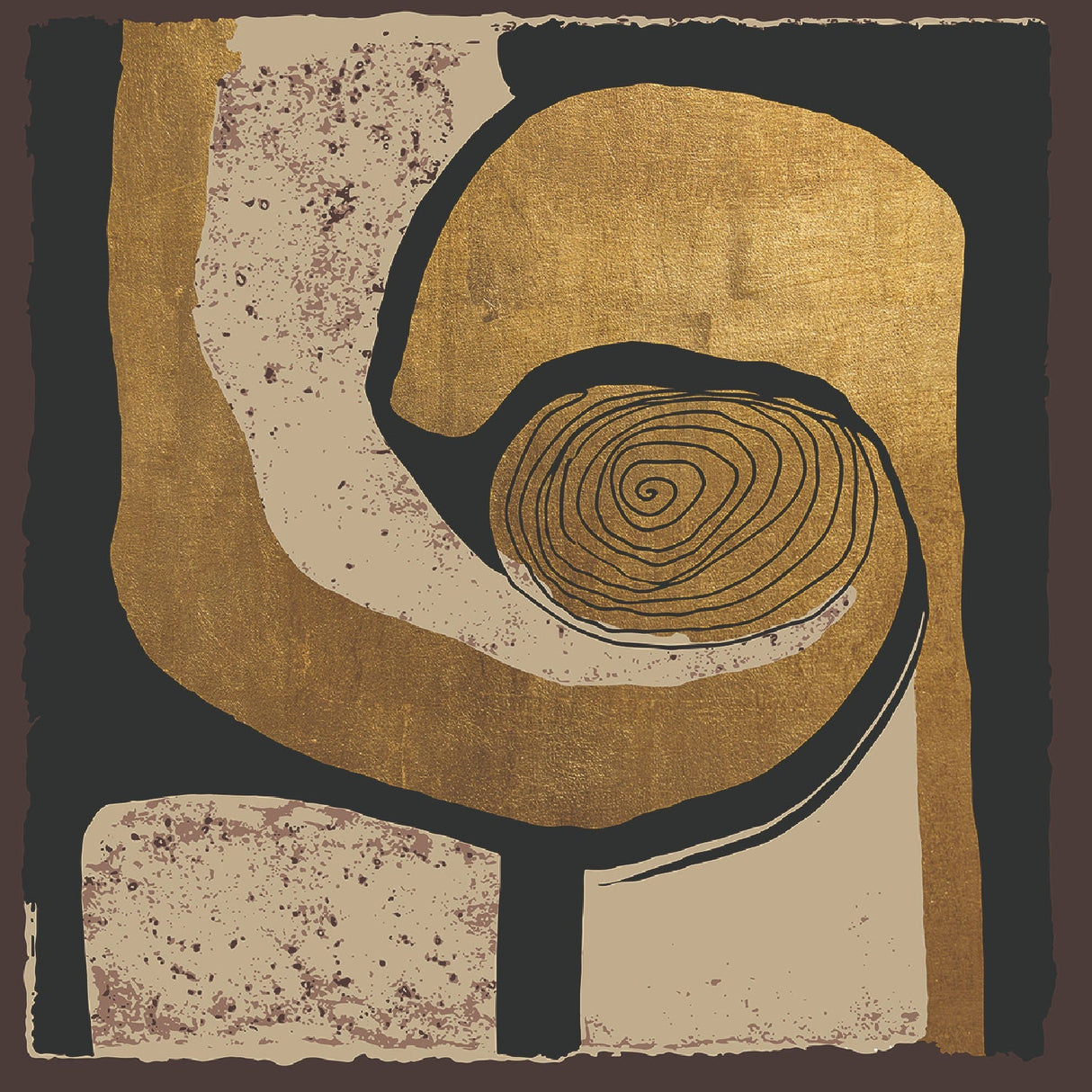 Vanishing Point Gold Swirl Abstract Art art print by Cobra Art