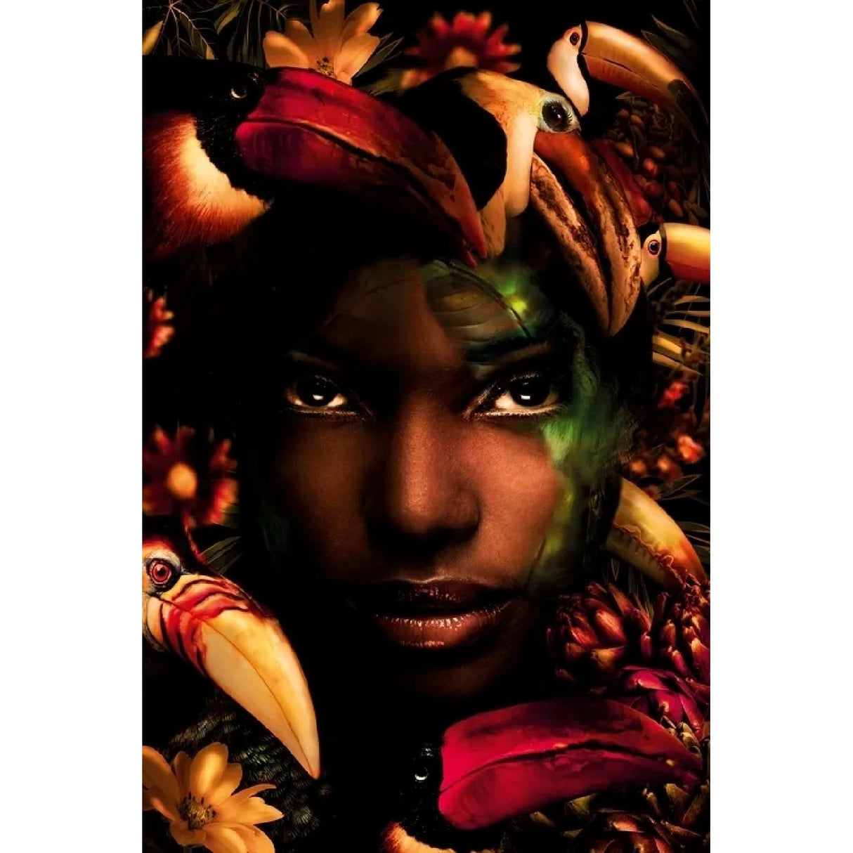 African Flamingo Nature Inspired Headdress photographic art print by Cobra Art