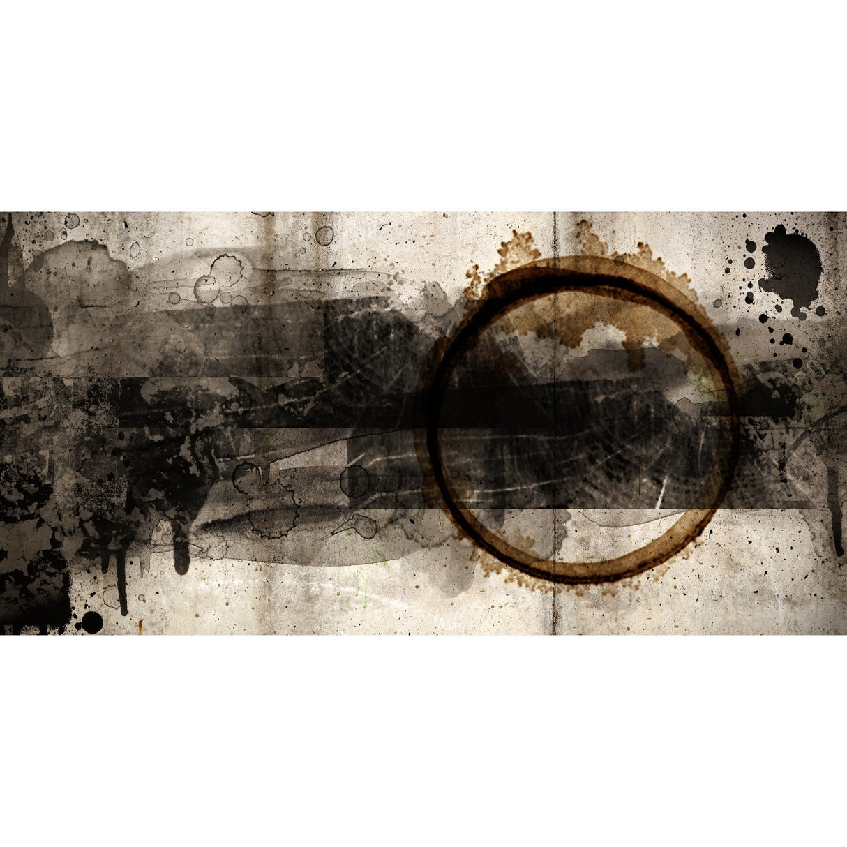 Circle Brown Gray Rustic Abstract Art art print by Cobra Art