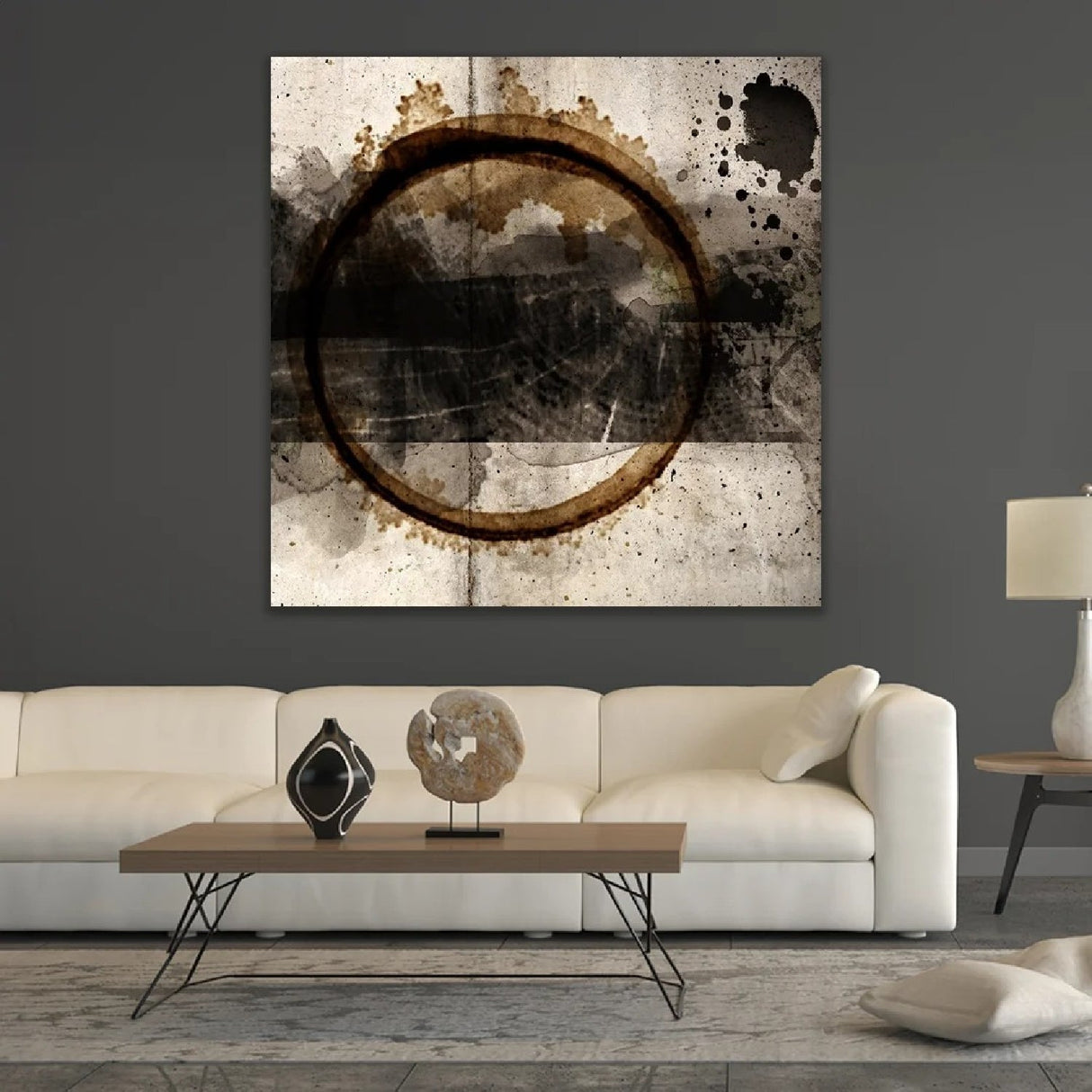 Abstract Weathered Brown Circle photographic art print by Cobra Art, alternate view 2