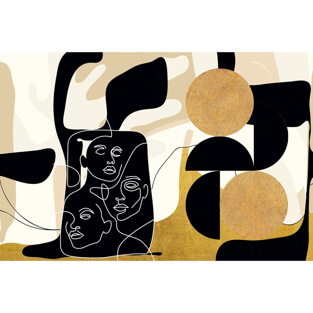 The Tree of Life Face Line Abstract Art art print by Cobra Art