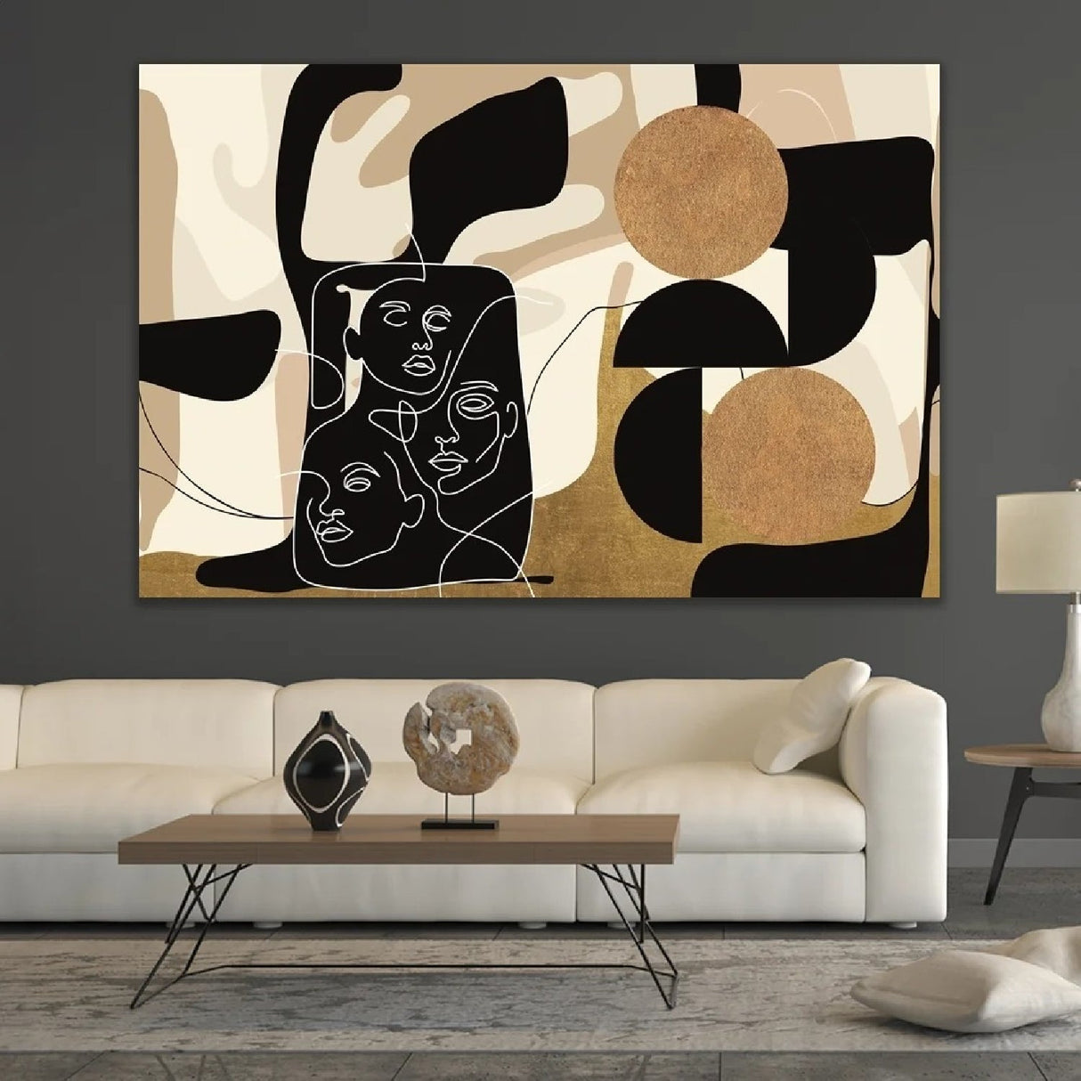 The Tree of Life Face Line Abstract Art art print by Cobra Art, alternate view 2