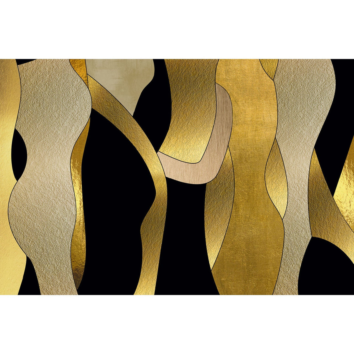 Composition in Gold Modern Minimalist Abstract Art art print by Cobra Art