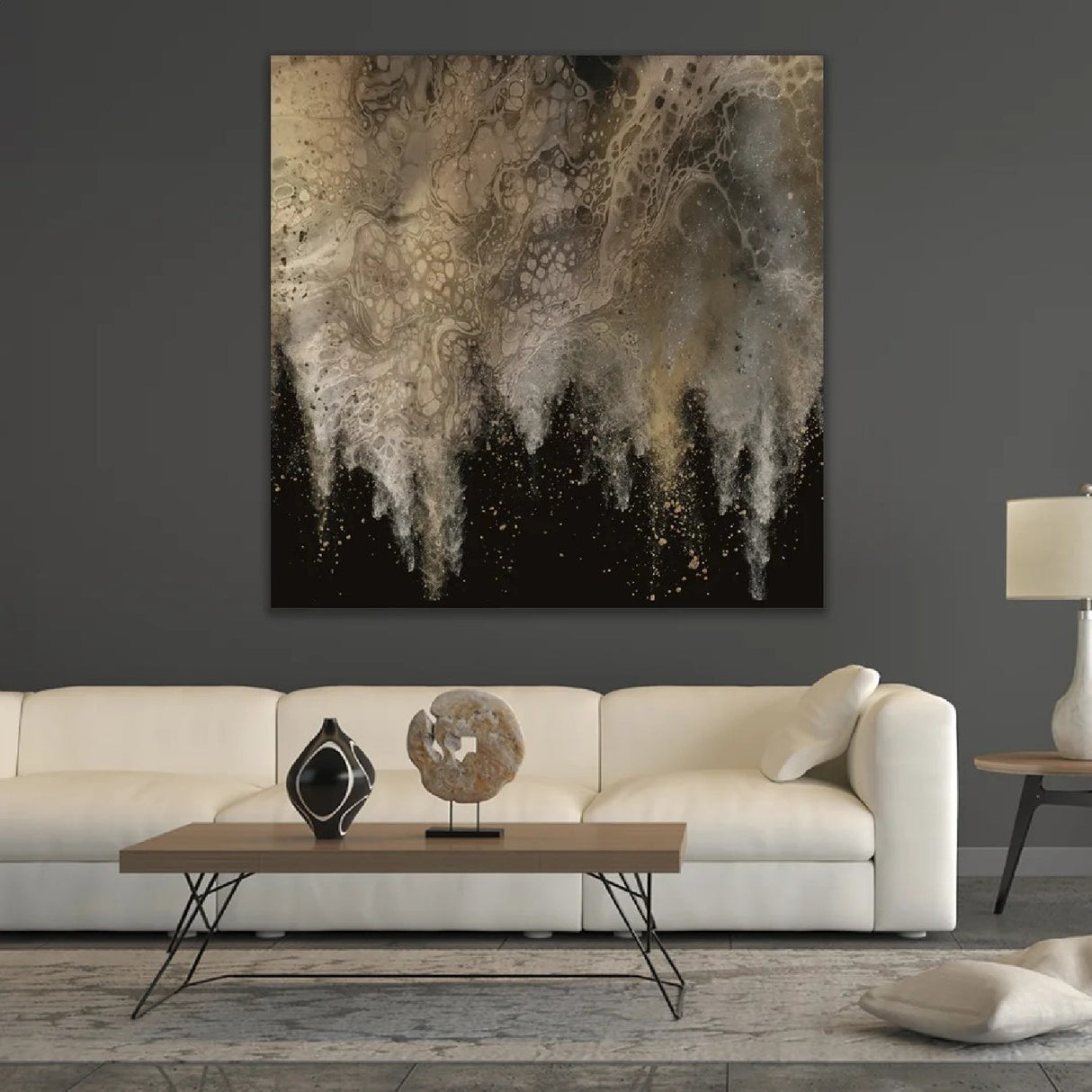 Deep Space Earth-Toned Swirl Abstract Art art print by Cobra Art, alternate view 2