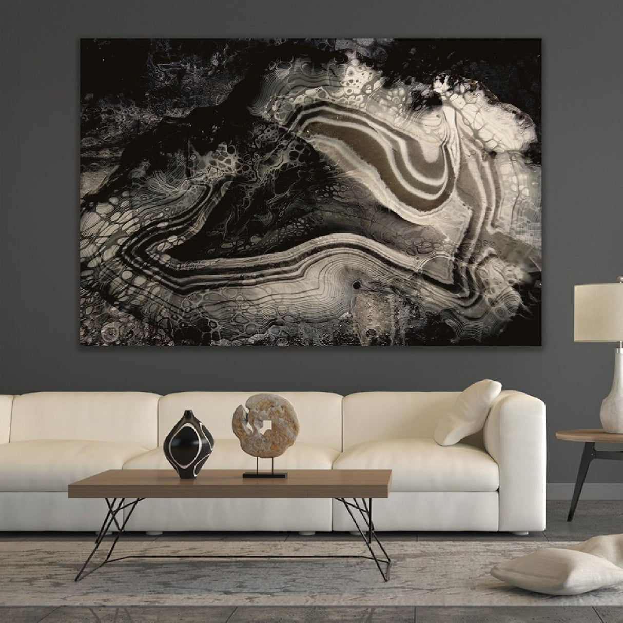 The Milky Way Black & White Swirl photographic art print by Cobra Art, alternate view 2