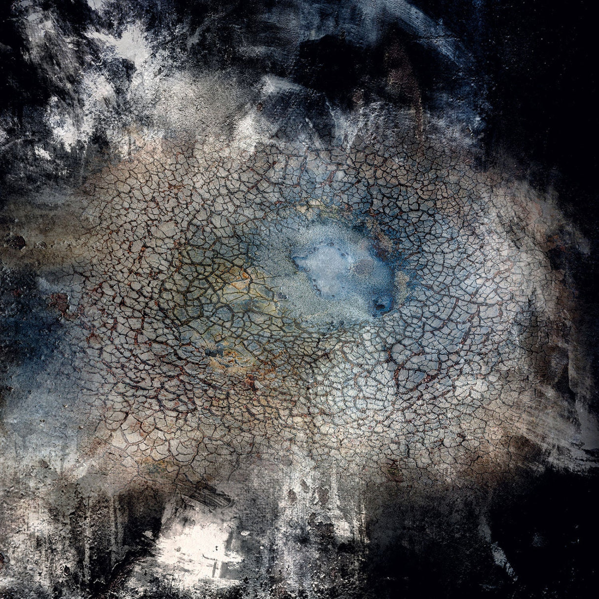 The Secret Distressed Crackle Abstract Art art print by Cobra Art