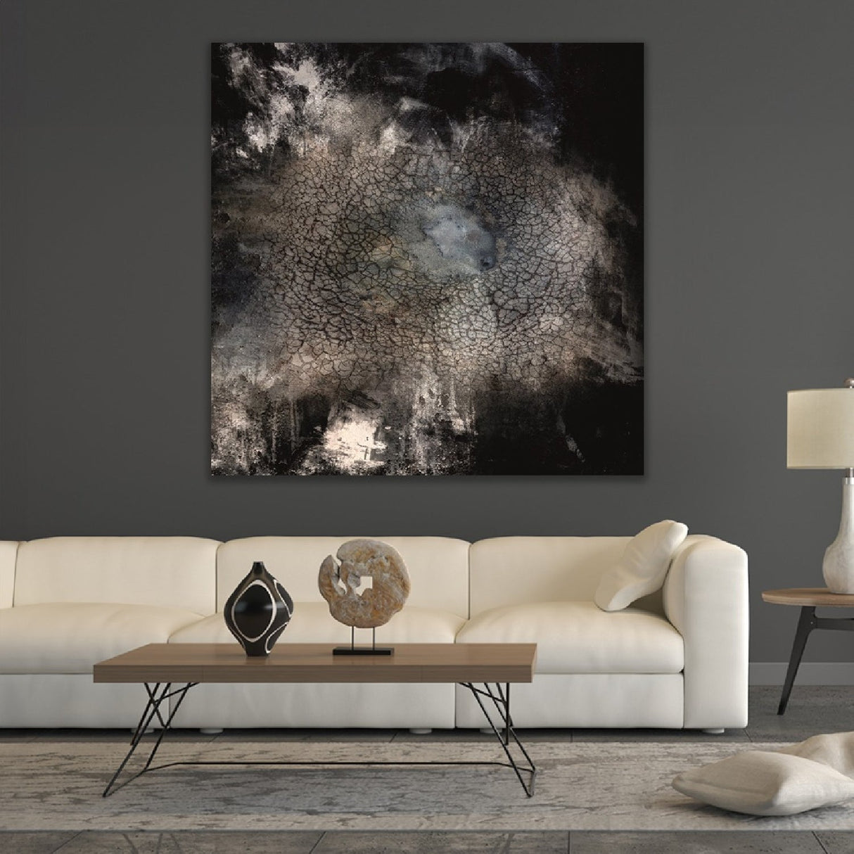 The Secret Distressed Crackle Abstract Art art print by Cobra Art, alternate view 2