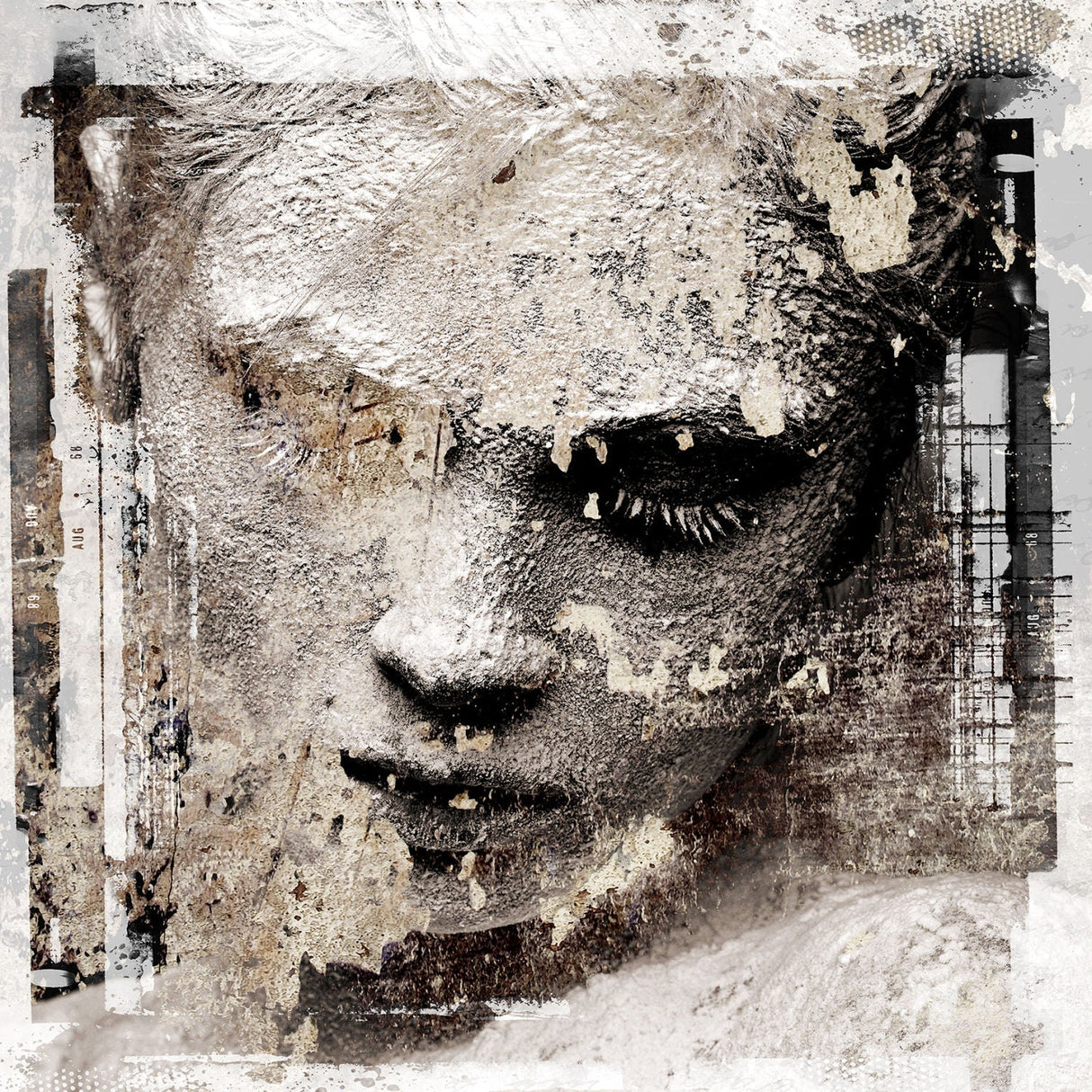 White Face II Square Woman Portrait photographic art print by Cobra Art