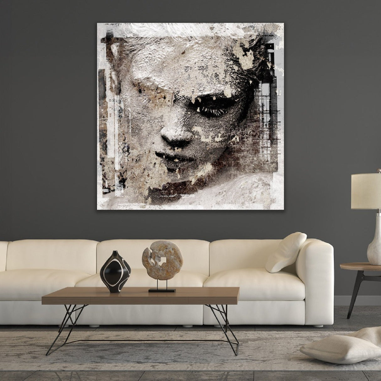 White Face II Square Woman Portrait photographic art print by Cobra Art, alternate view 2