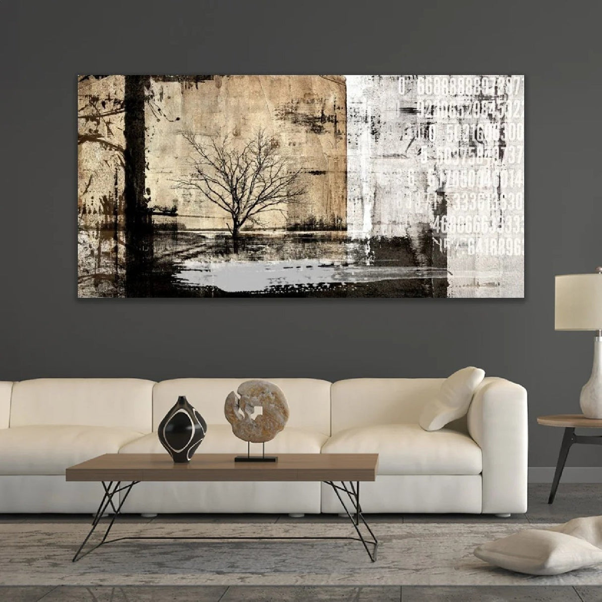 Tree Muted Tone Abstract Art art print by Cobra Art, alternate view 2