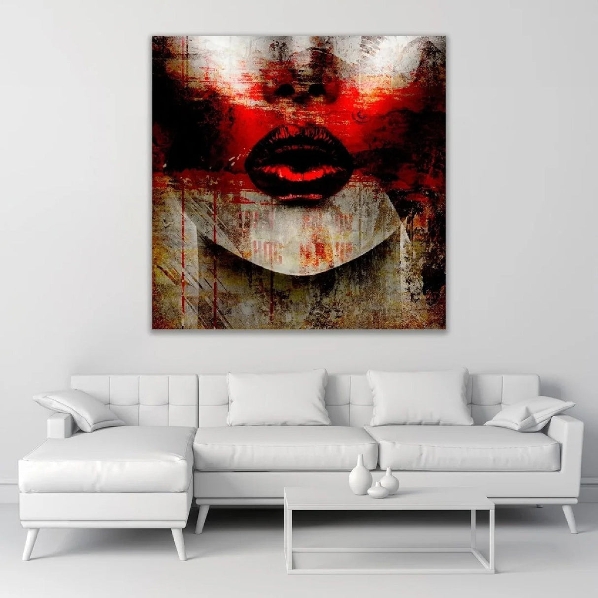 Red Kiss Woman's Lips Decorative Image art print by Cobra Art, alternate view 2