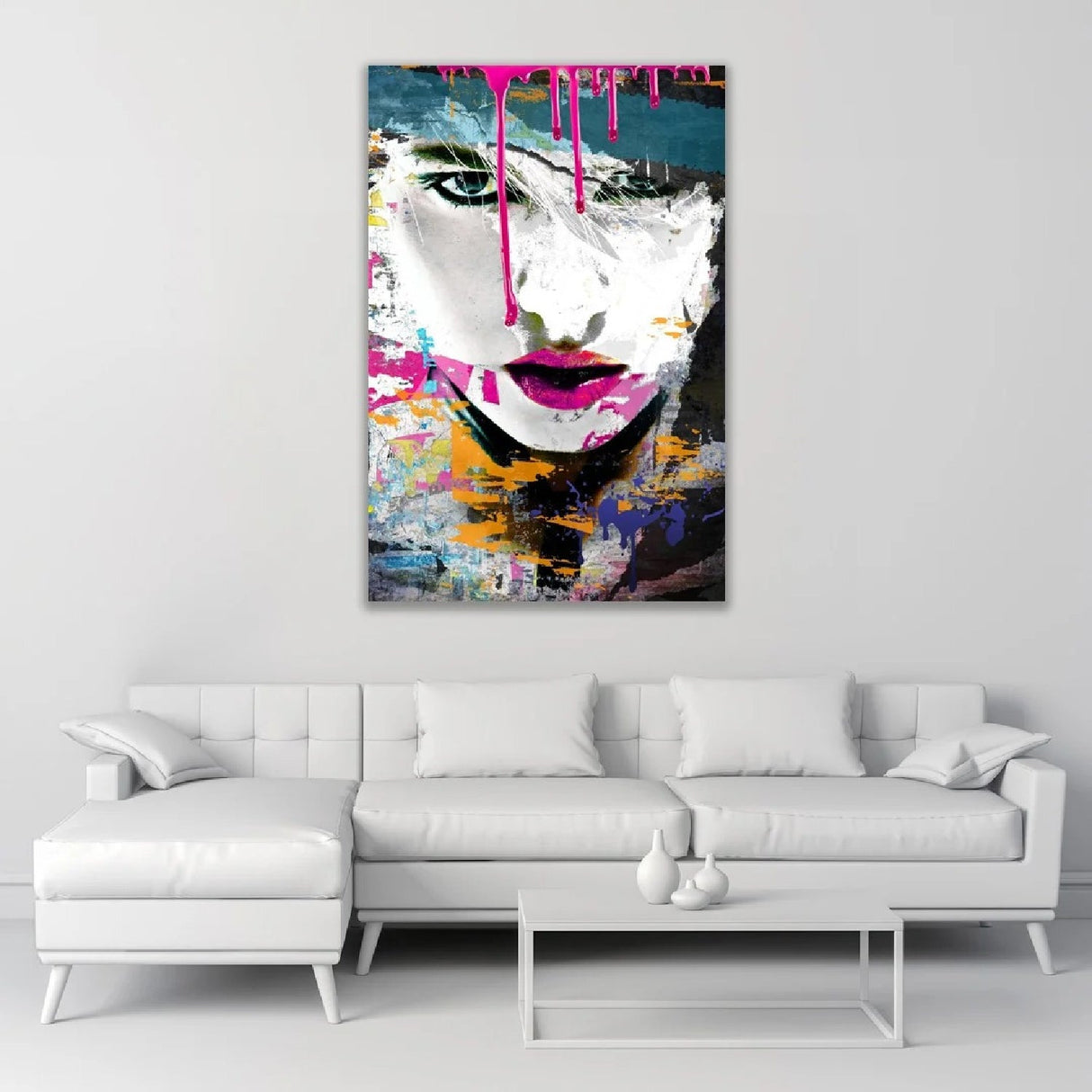 Neon Multicolored Face Modern photographic art print by Cobra Art, alternate view 2