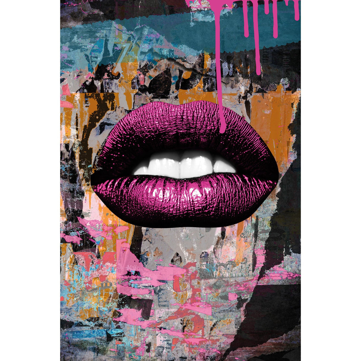 Neon Lip Purple Kisser photographic art print by Cobra Art