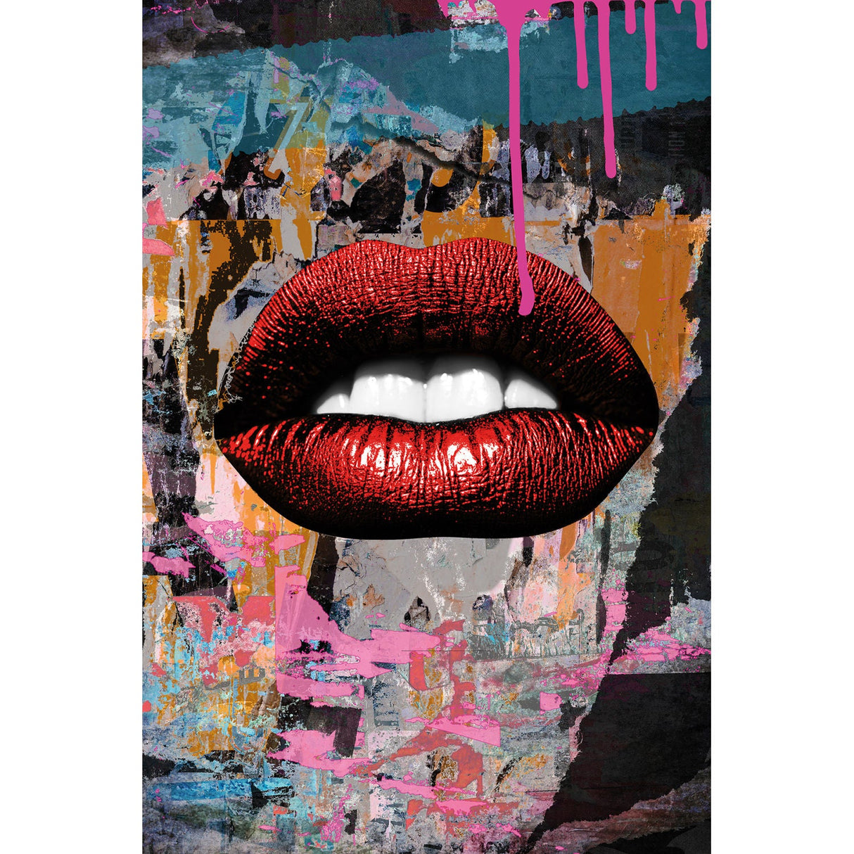 Neon Lip Red Kisser photographic art print by Cobra Art
