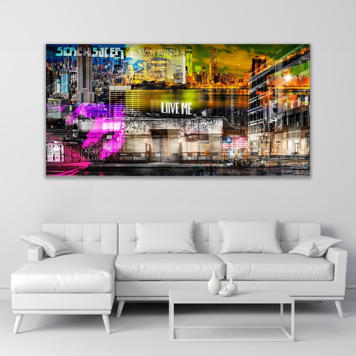 Manhattan Street Art Neon Light City photographic art print by Cobra Art, alternate view 2