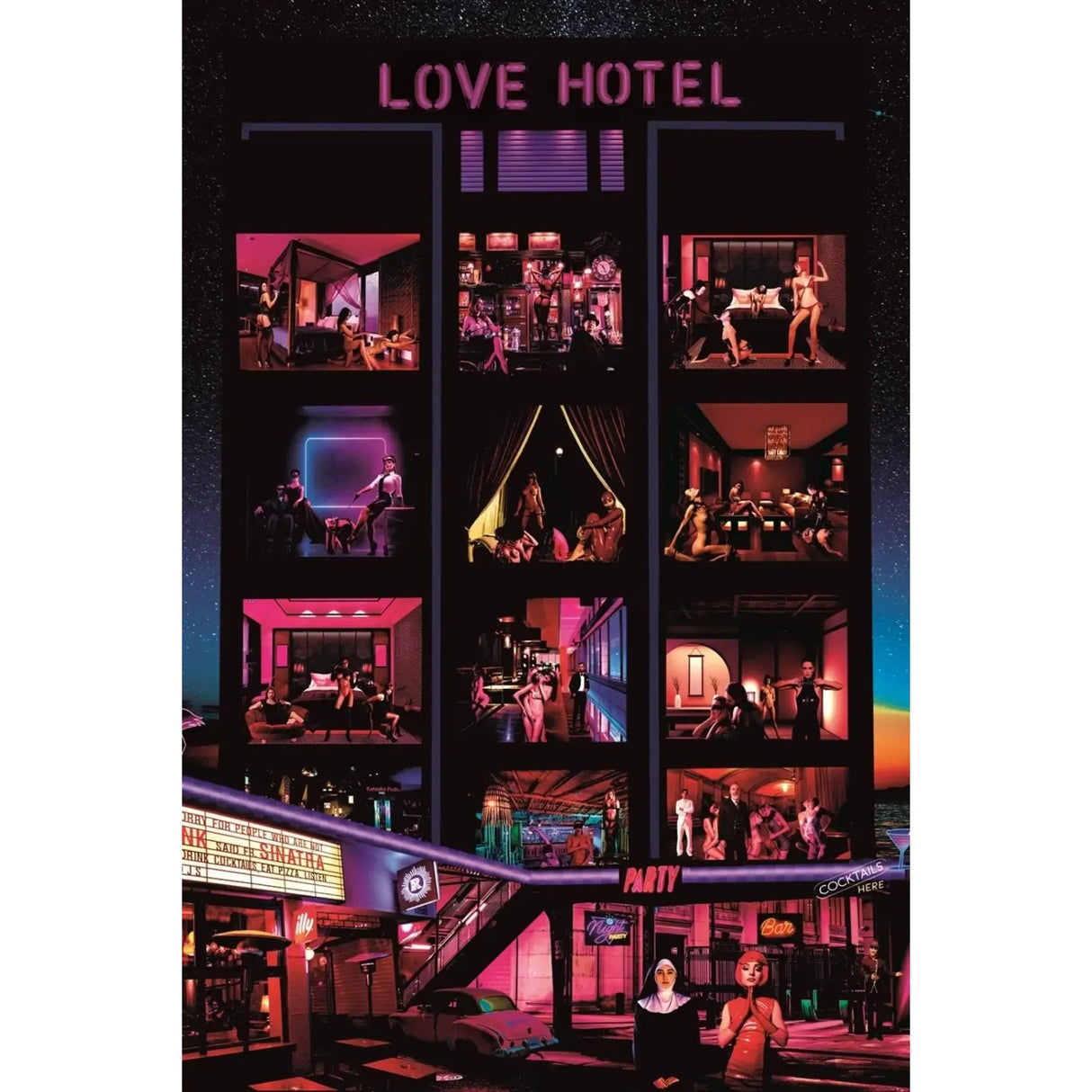 Love Hotel Neon Colored Sensual photographic art print by Cobra Art