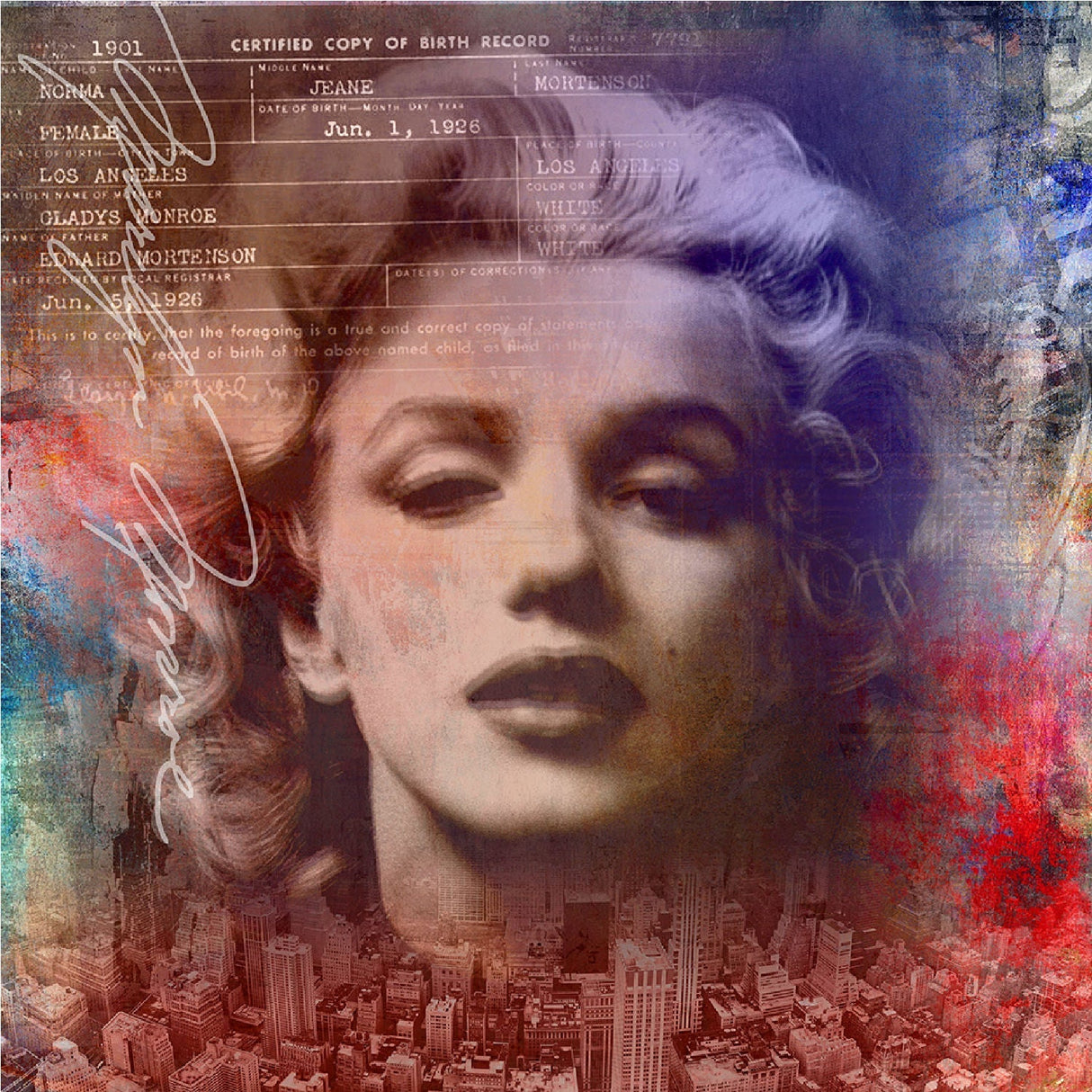 Norma Jean II Colored Marilyn Monroe photographic art print by Cobra Art