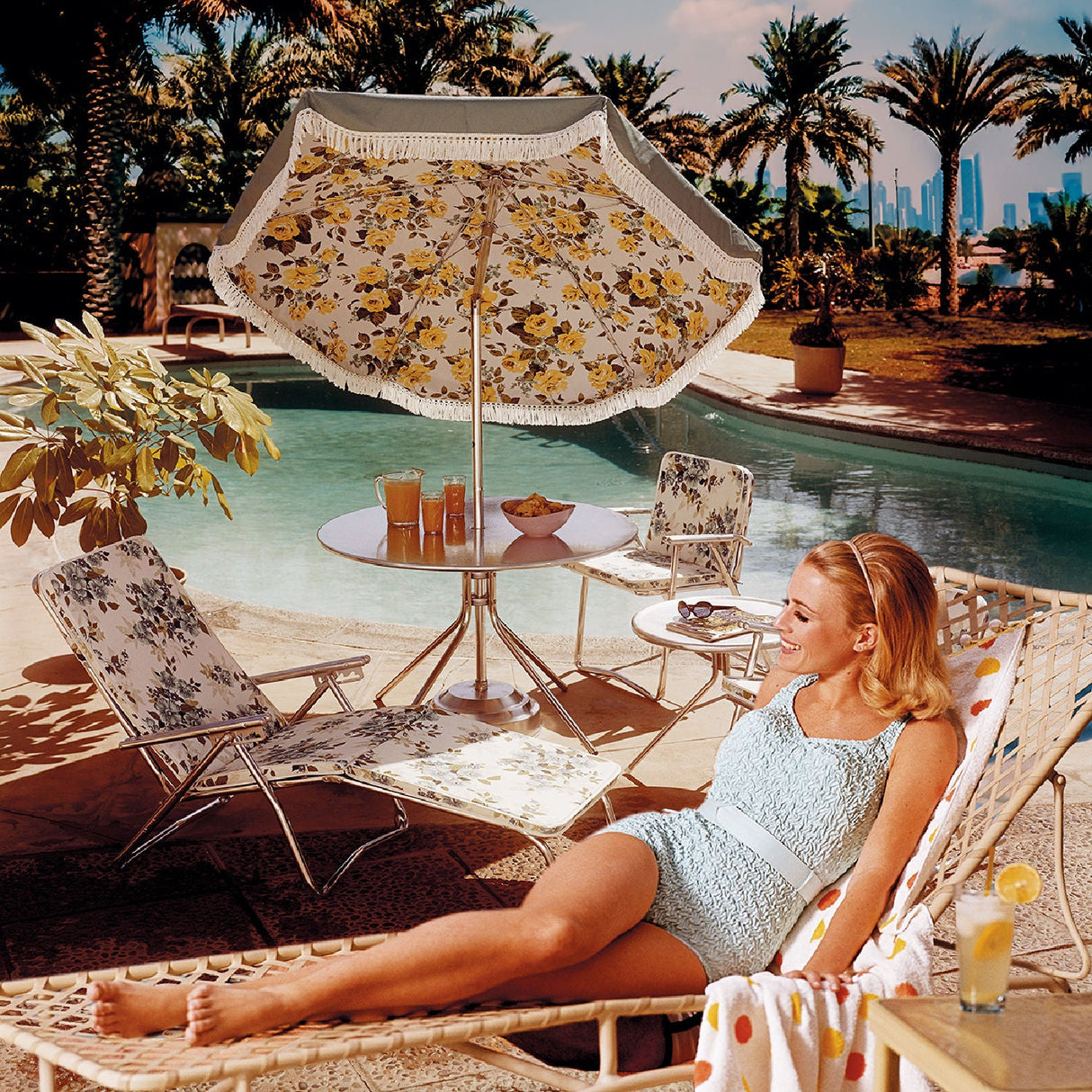 Memories of Miami Lounging Poolside photographic art print by Cobra Art