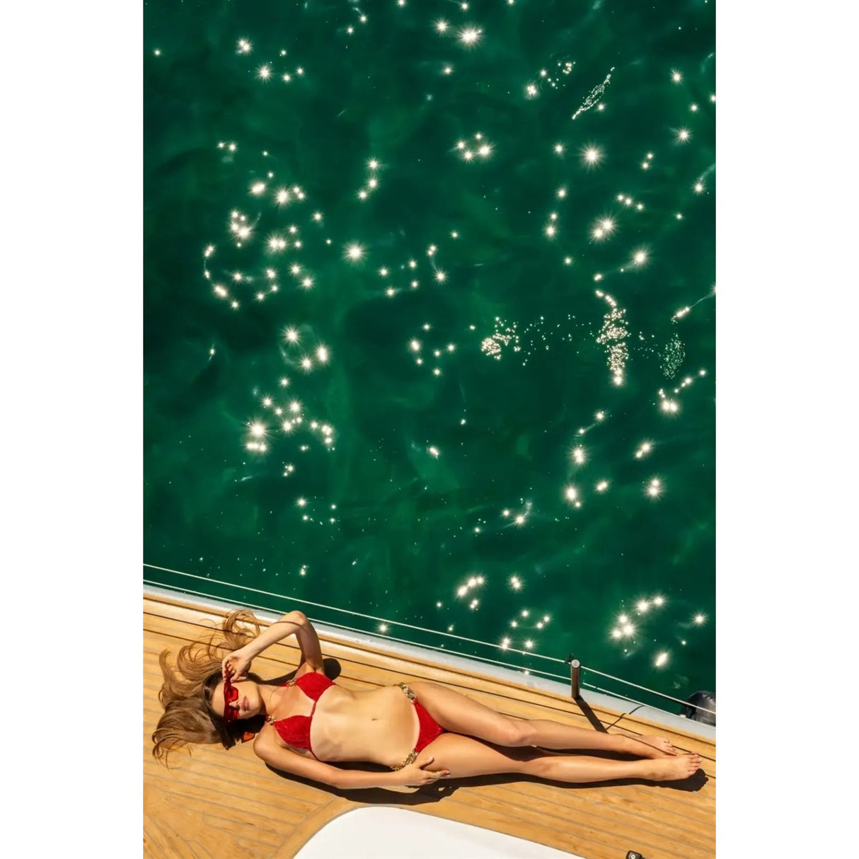 In the Sea Woman In Red Bikini photographic art print by Cobra Art