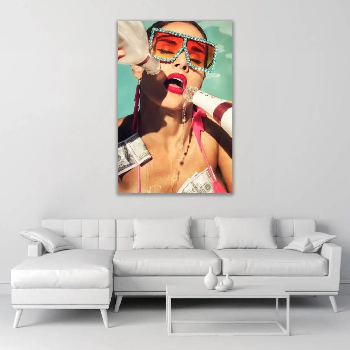 Two Better Than One Wineglasses Woman photographic art print by Cobra Art, alternate view 2