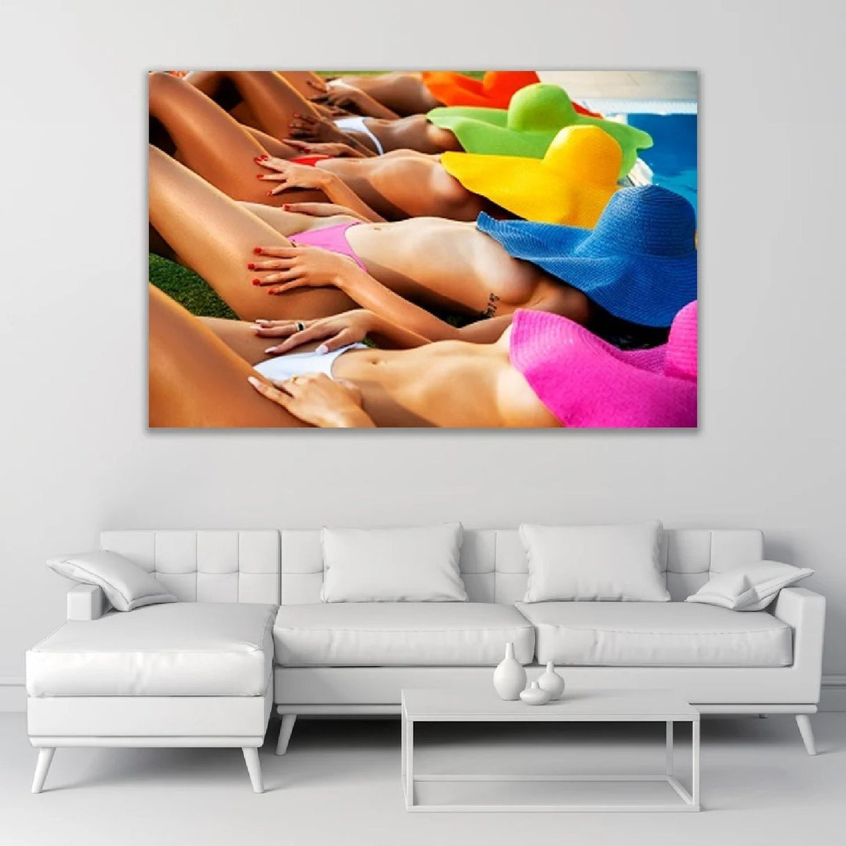 Five Girls Sunbathing Ladies In Colorful Hats photographic art print by Cobra Art, alternate view 2