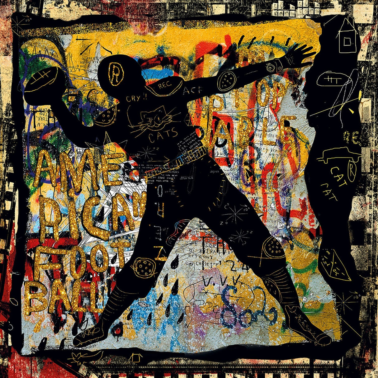 The Quarterback Multicolored Graffiti Style Art art print by Cobra Art