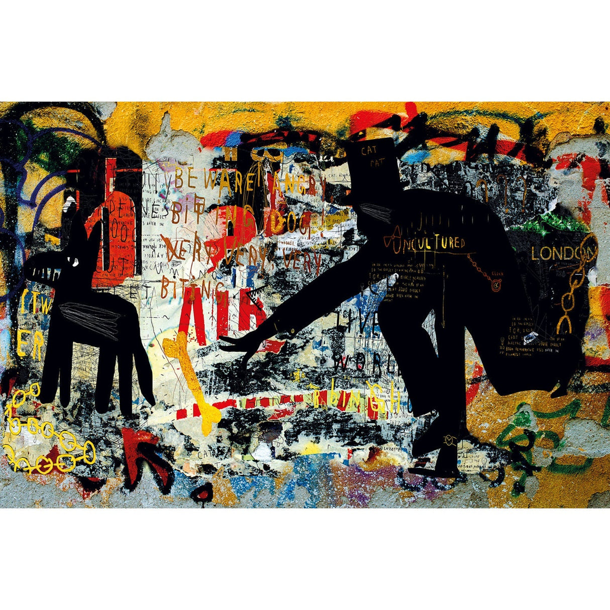 Beware of the Dog Colorful Graphic Art art print by Cobra Art