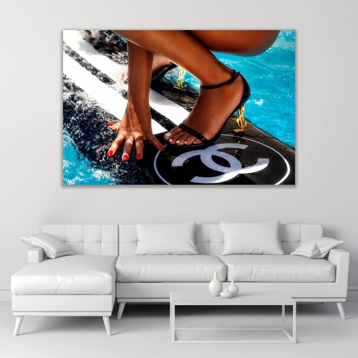 Surfing On High Heels Luxury Surfing Board photographic art print by Cobra Art, alternate view 2