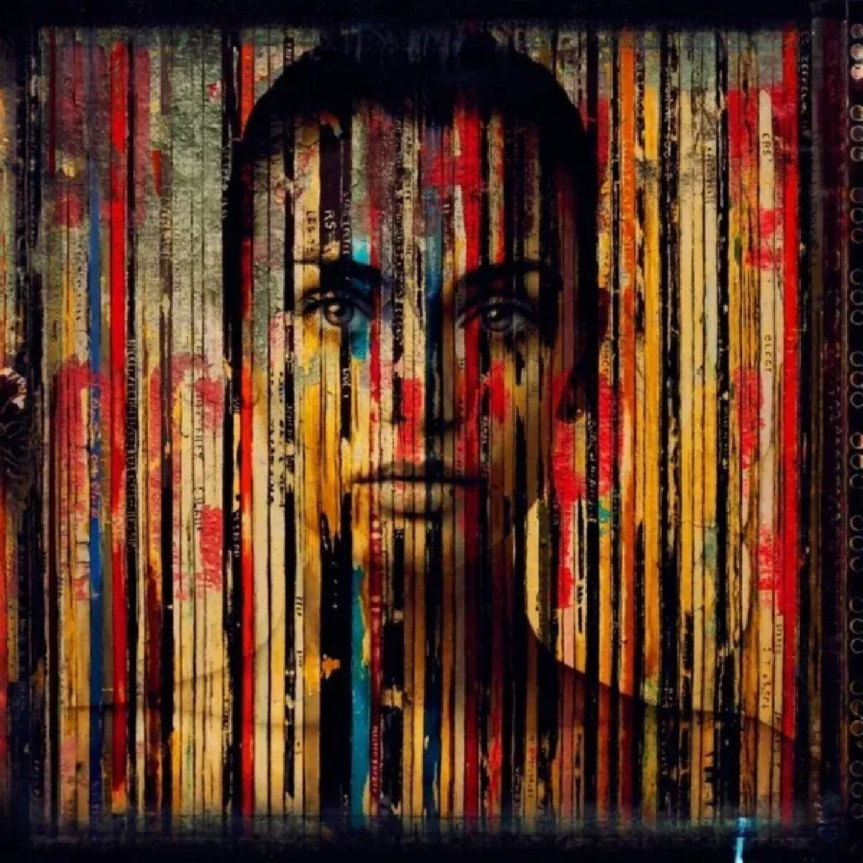 Angie Multi-colored Woman's Face Artwork art print by Cobra Art