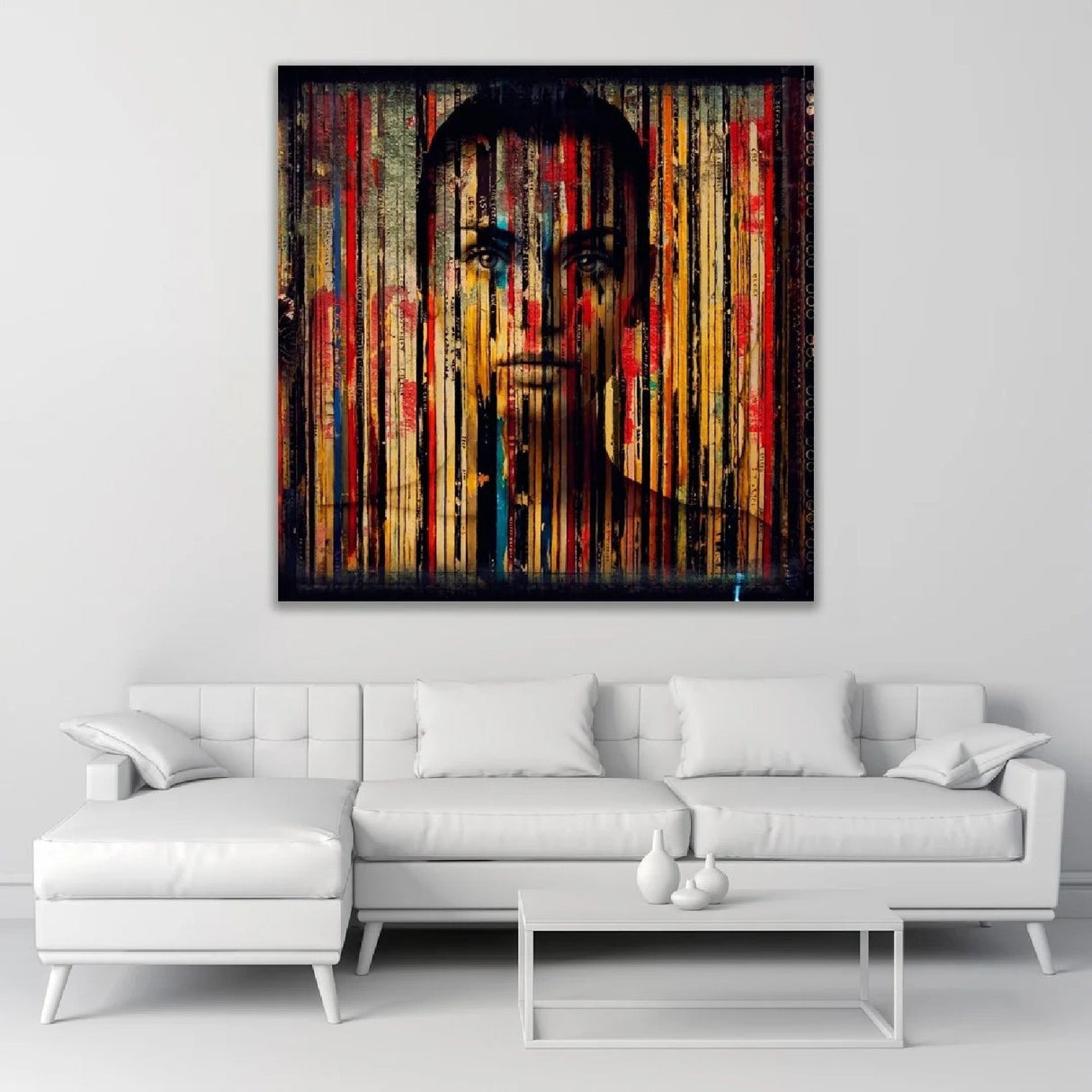 Angie Multi-colored Woman's Face Artwork art print by Cobra Art, alternate view 2