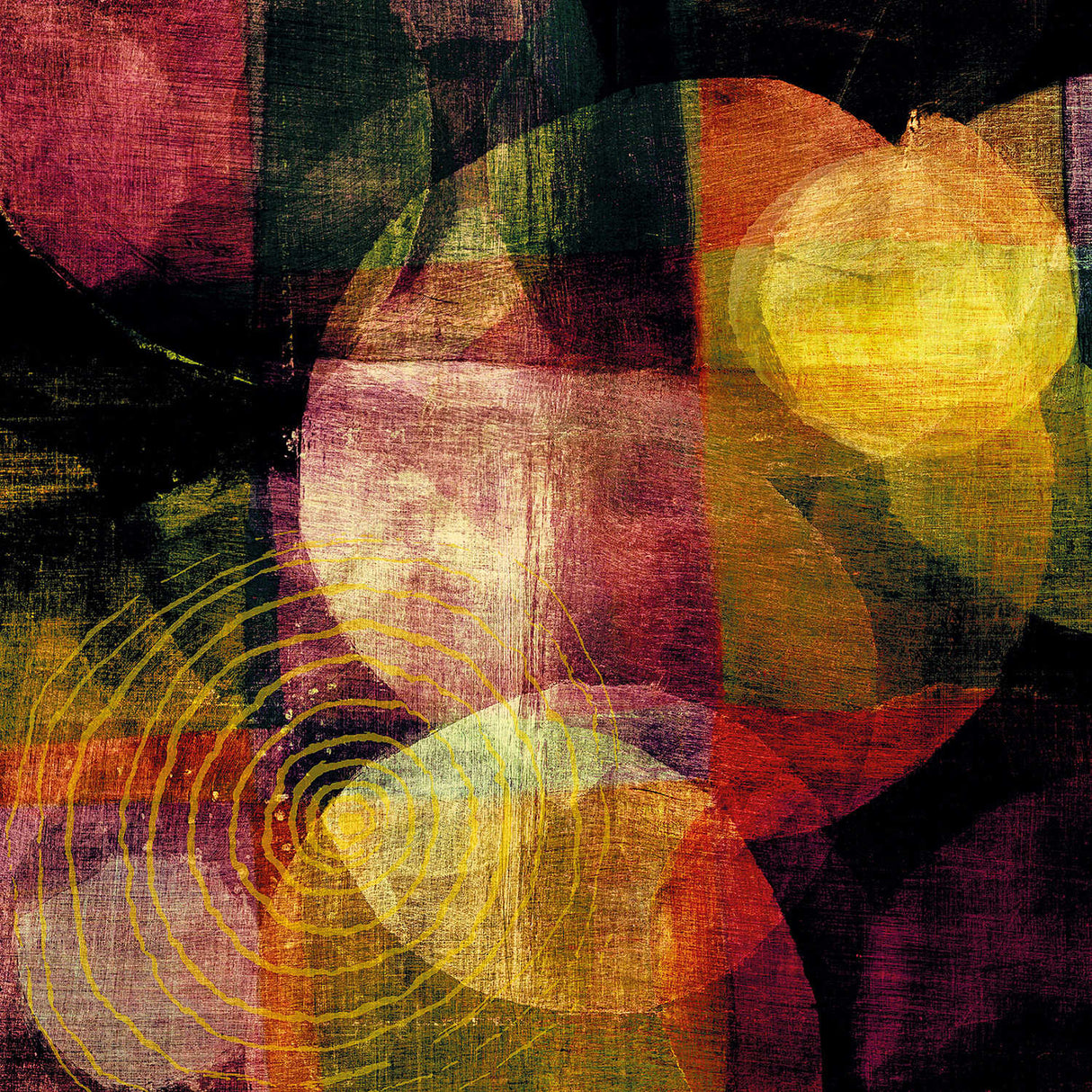 Moments of Love Multicolored Abstract Art Print by Cobra Art