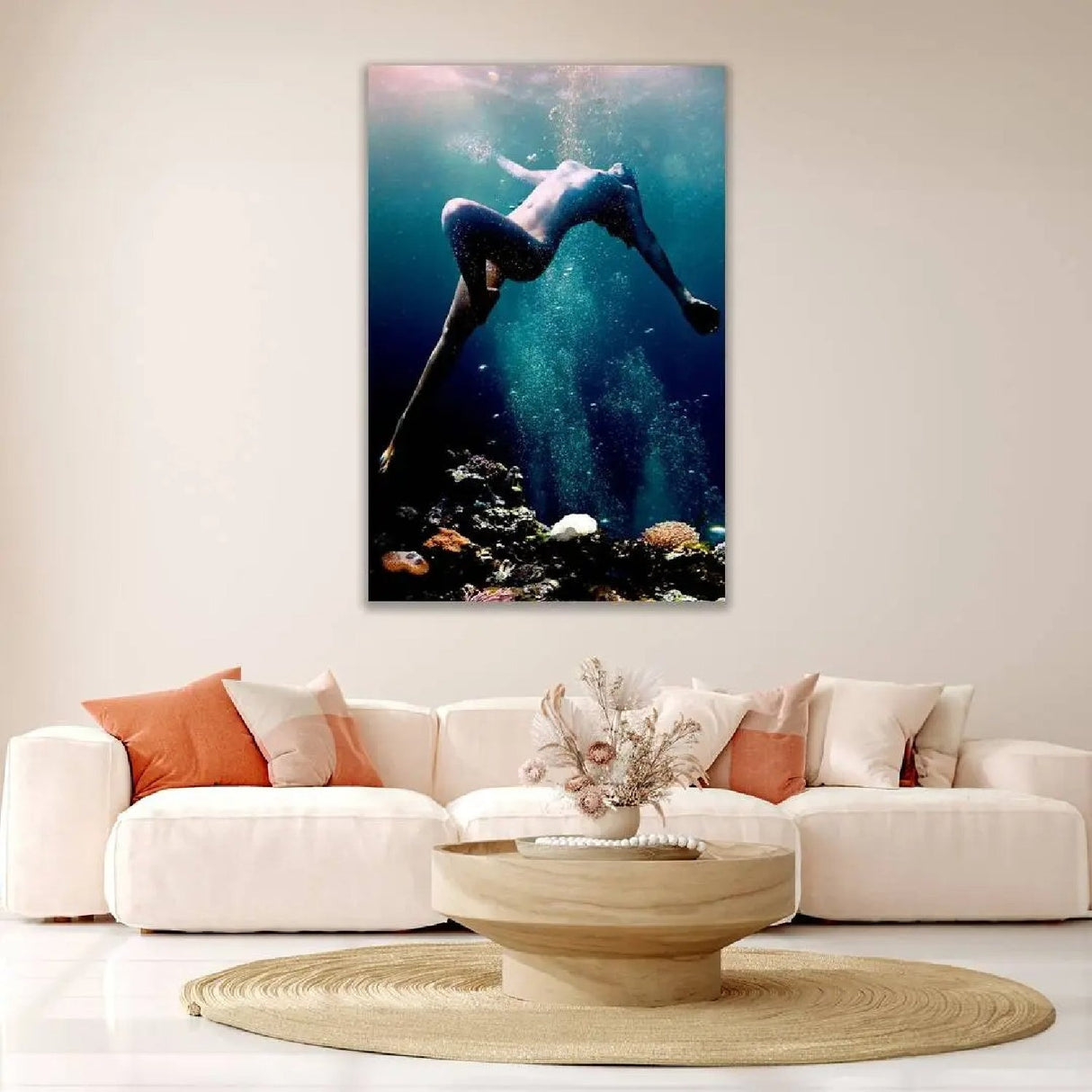 Into The Deep Blue Sea Woman Underwater photographic art print by Cobra Art, alternate view 2