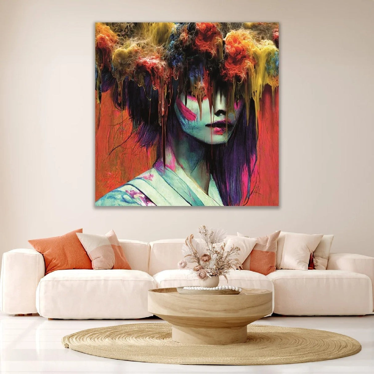 The Rainbow Girl Multicolored Dripping Hair photographic art print by Cobra Art, alternate view 2