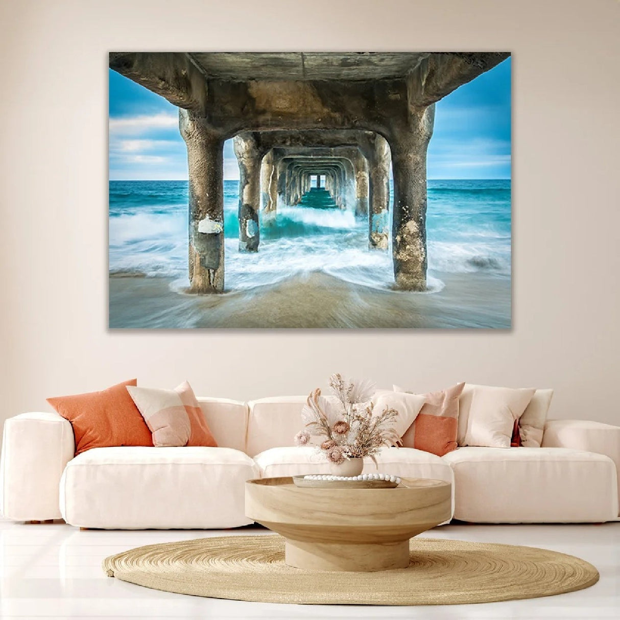 Dreamy Pier Ocean Waves photographic art print by Cobra Art, alternate view 2