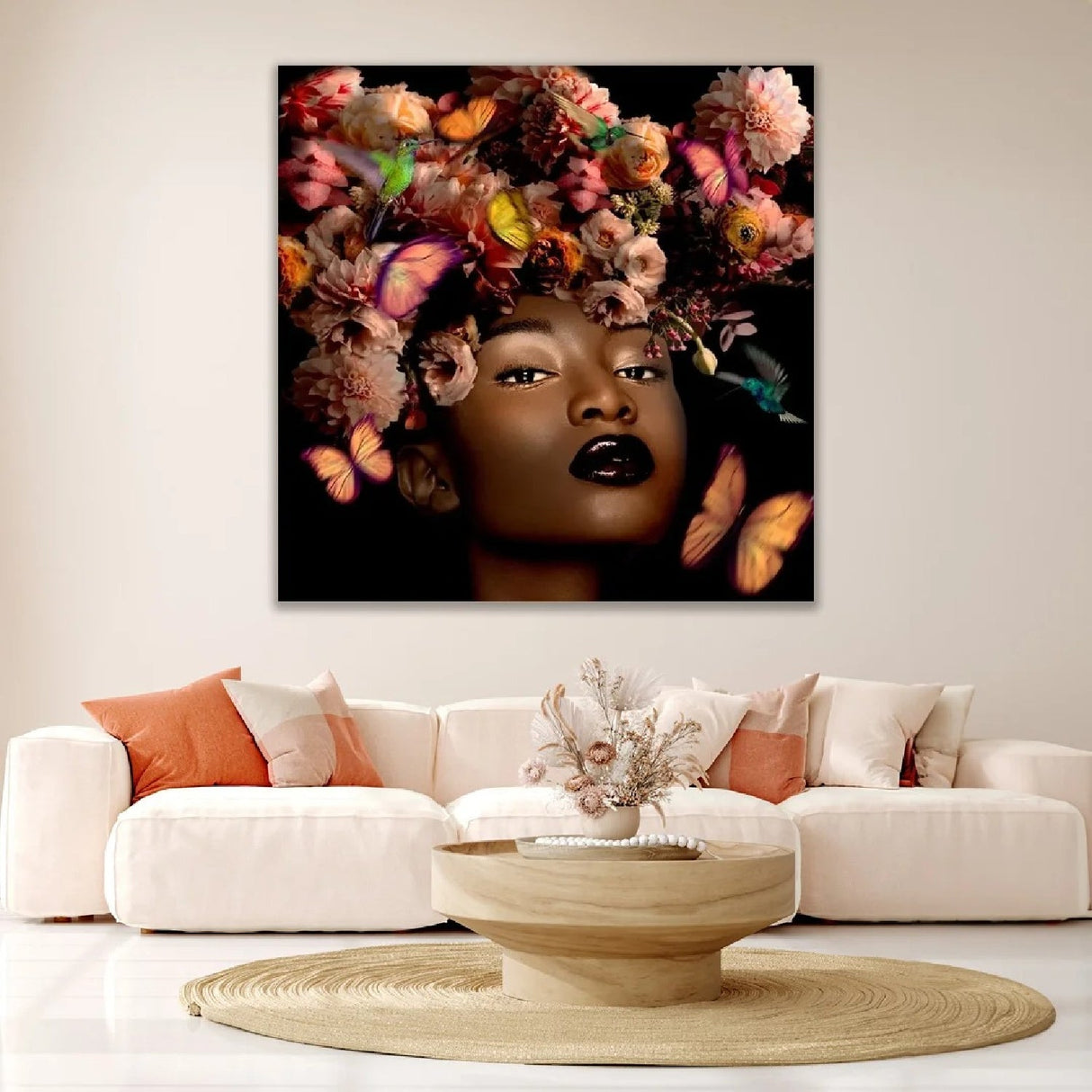 Black Beauty Floral Headdressed Woman photographic art print by Cobra Art, alternate view 2