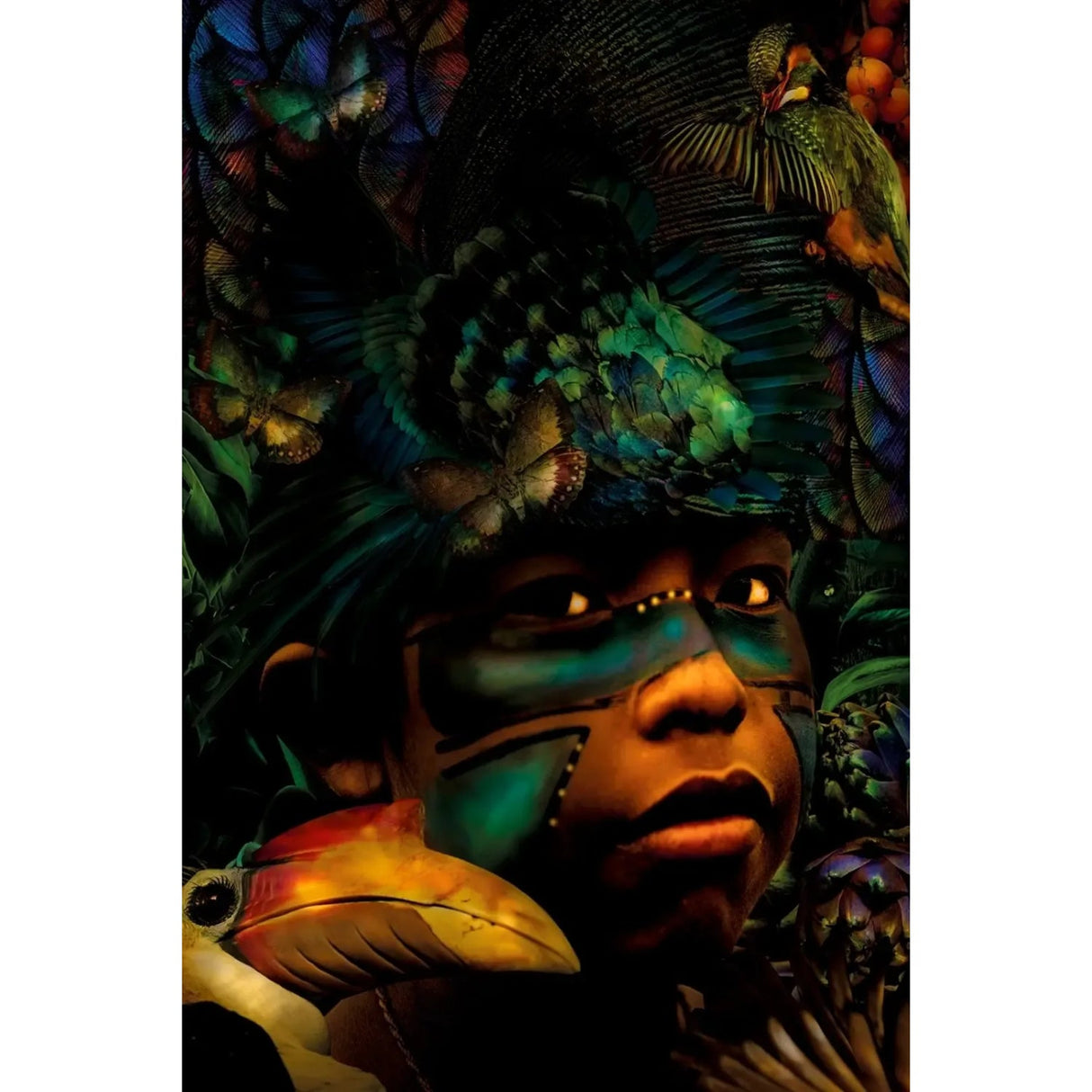 Emerald Forest Tribal Man photographic art print by Cobra Art