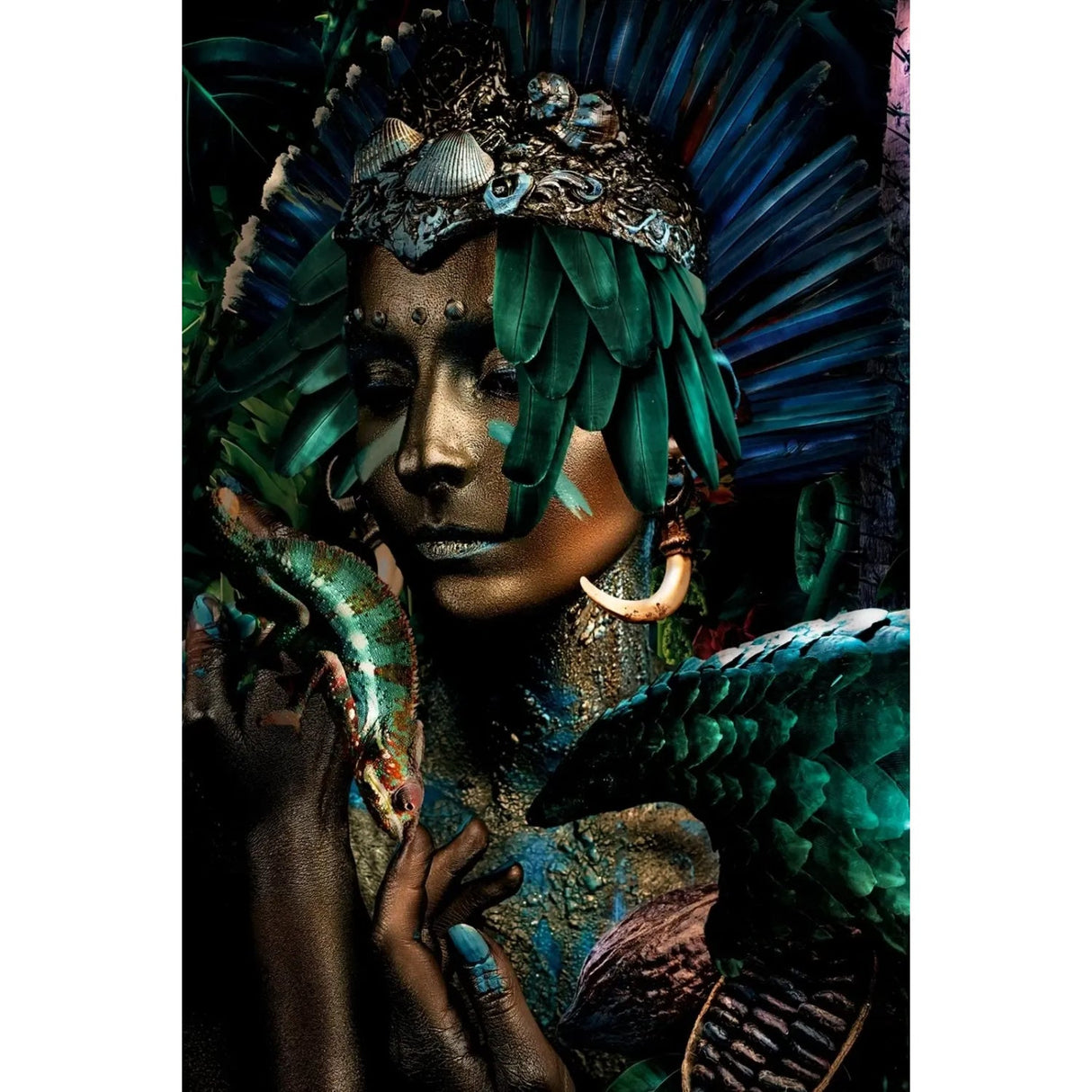 Amazonas Forest Inspired Headdress photographic art print by Cobra Art