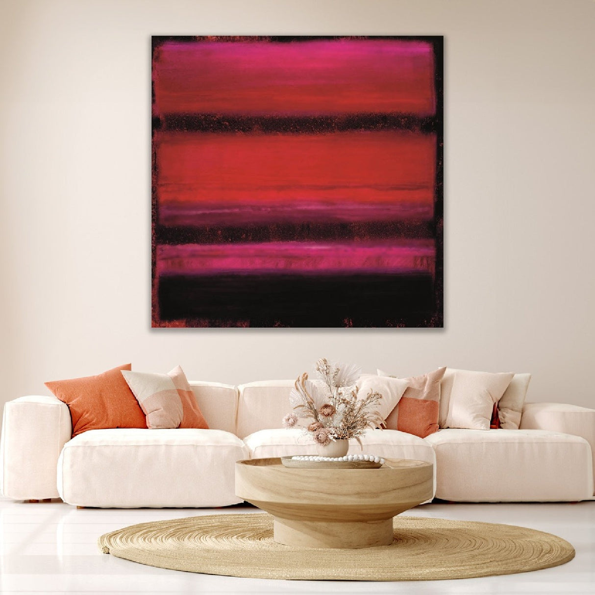 Abstract Red Crimson Shades Wall Art art print by Cobra Art, alternate view 2
