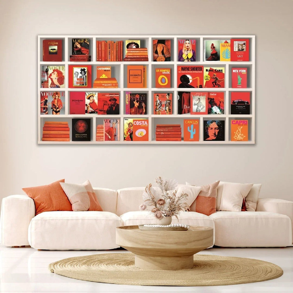 Warm Feelings Orange Books Artwork art print by Cobra Art, alternate view 2