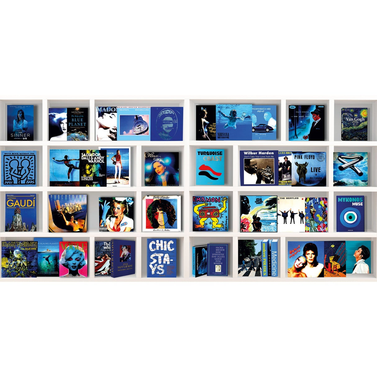 A Kind of Blue Bookcase-Inspired Artwork art print by Cobra Art