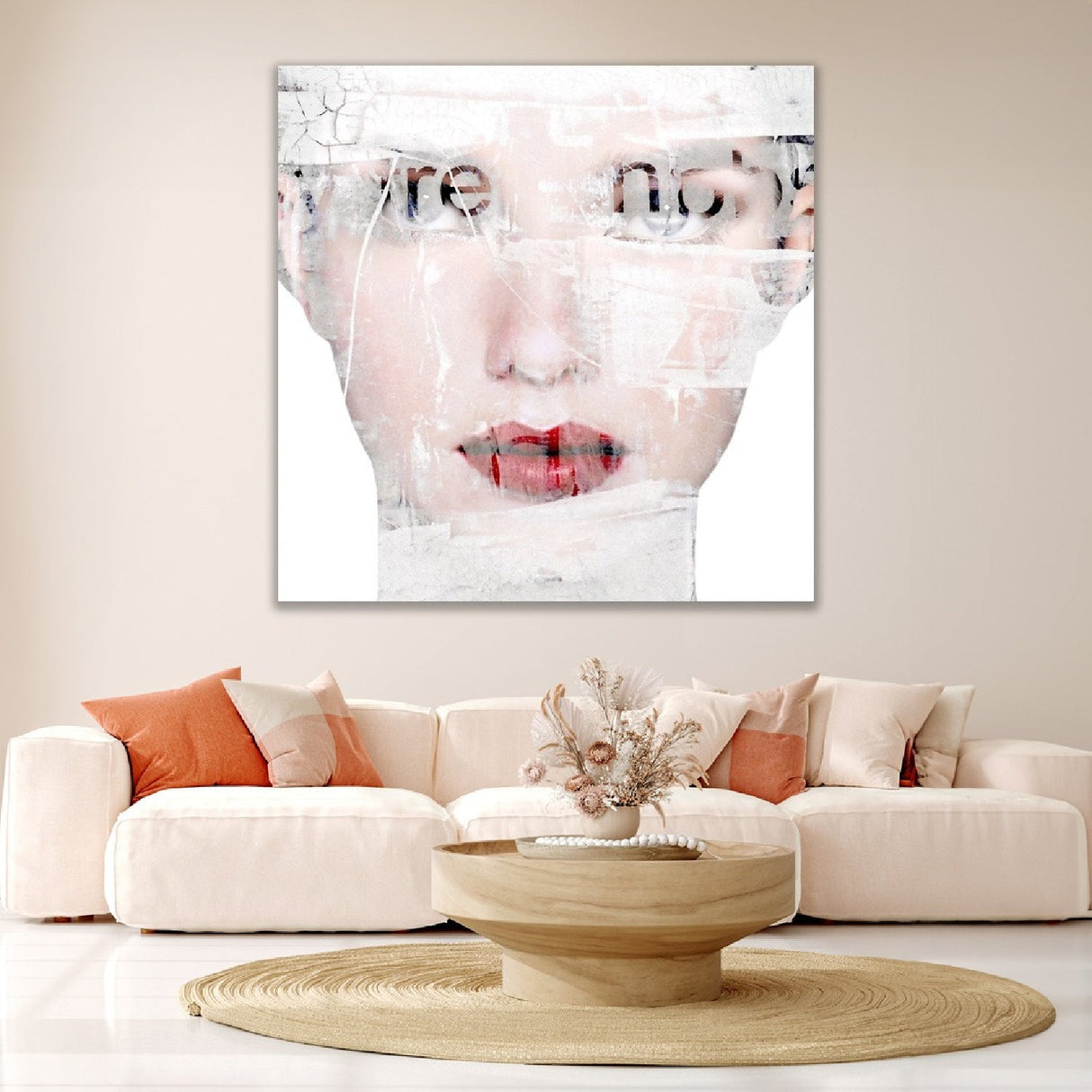 Face Red Lipped Woman photographic art print by Cobra Art, alternate view 2