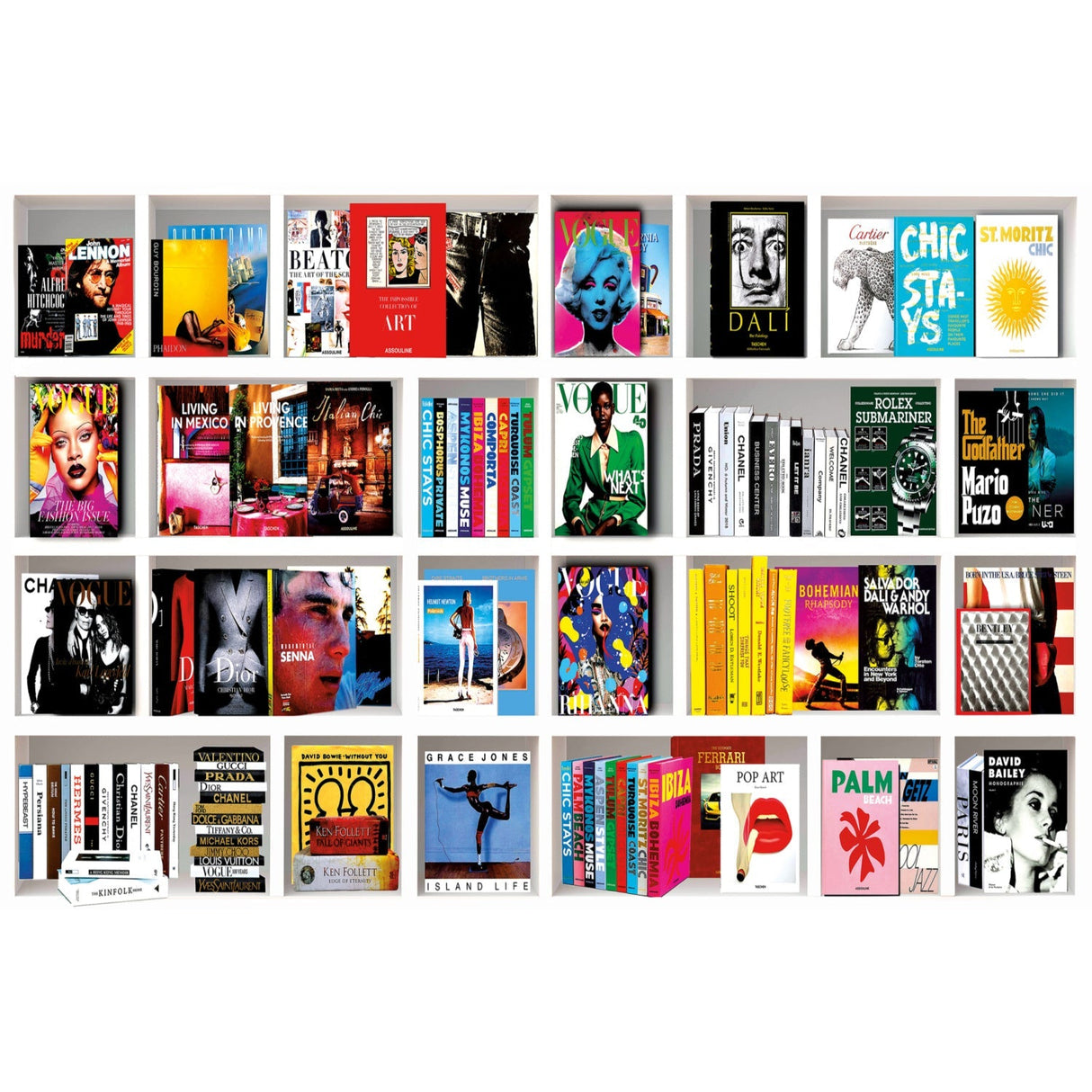 That's Life Bookcase-Inspired Collage Art art print by Cobra Art