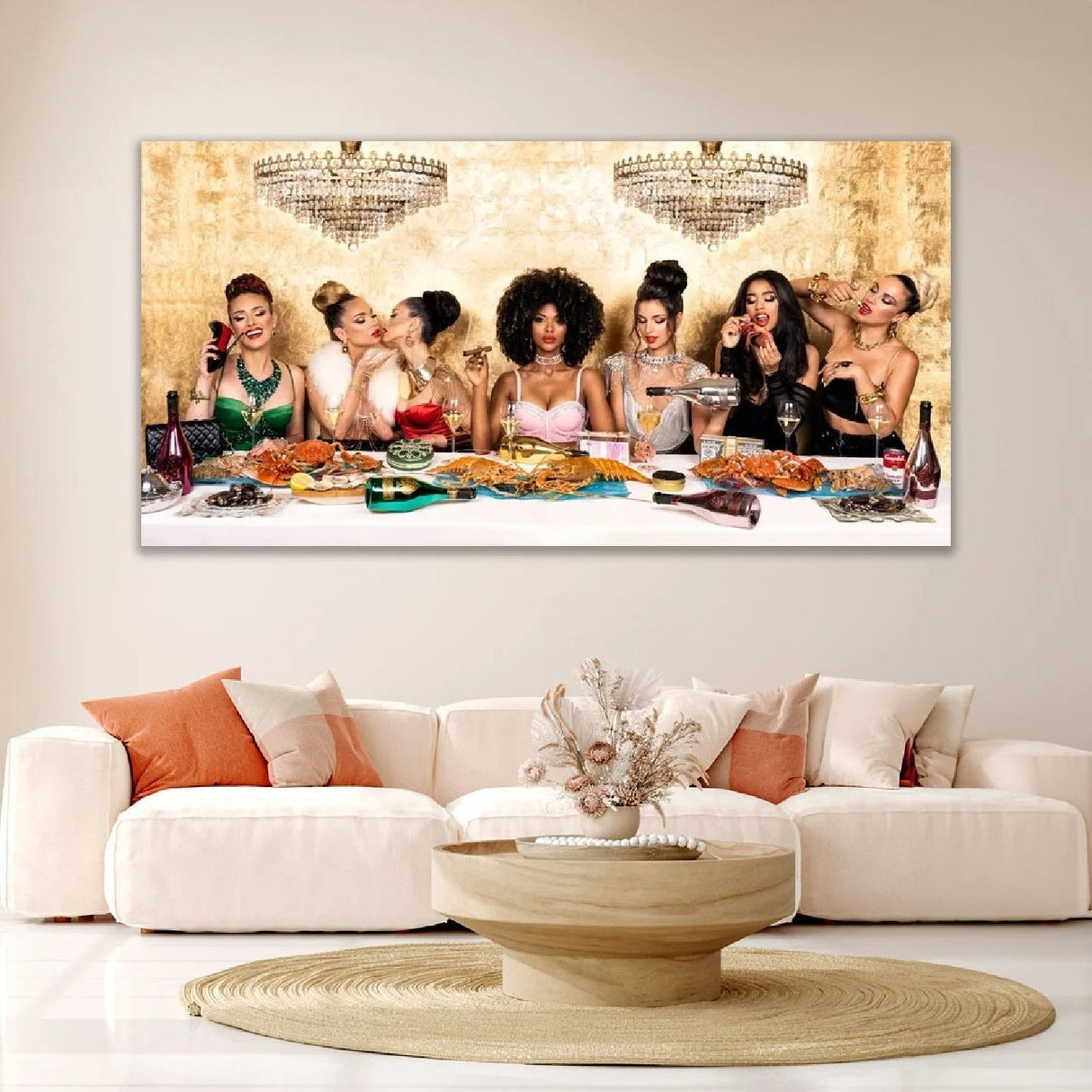 Girls Night Dinner Ladies Multicolored photographic art print by Cobra Art, alternate view 2