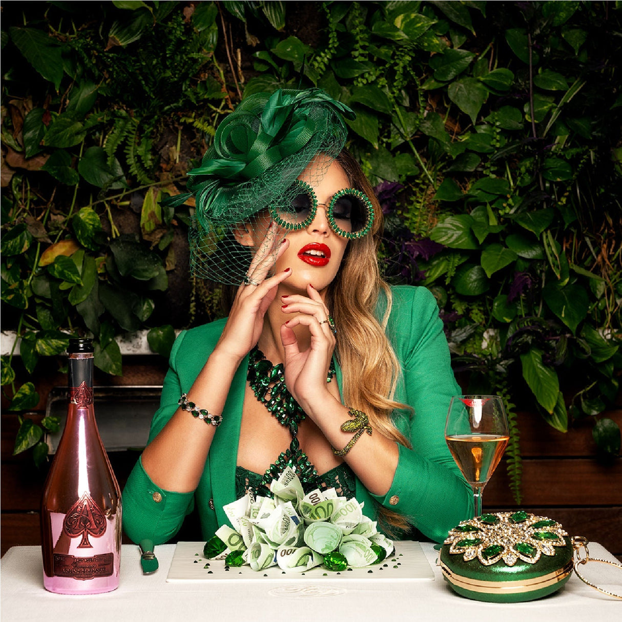 Green Salad Stylish Lady photographic art print by Cobra Art