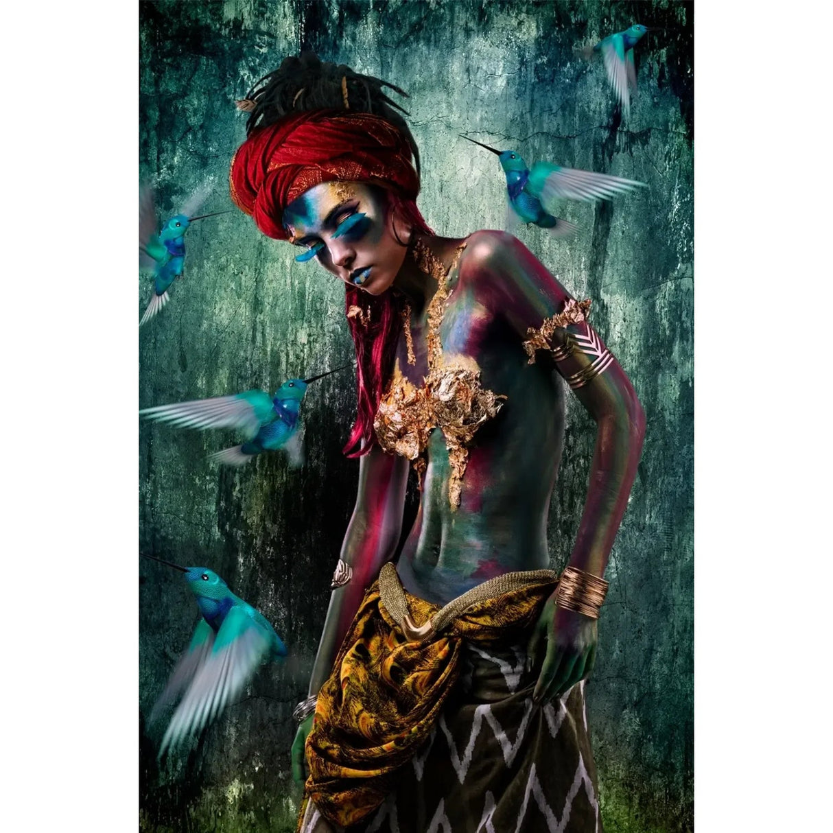 Kolibri Colorful Lady & Hummingbirds photographic art print by Cobra Art