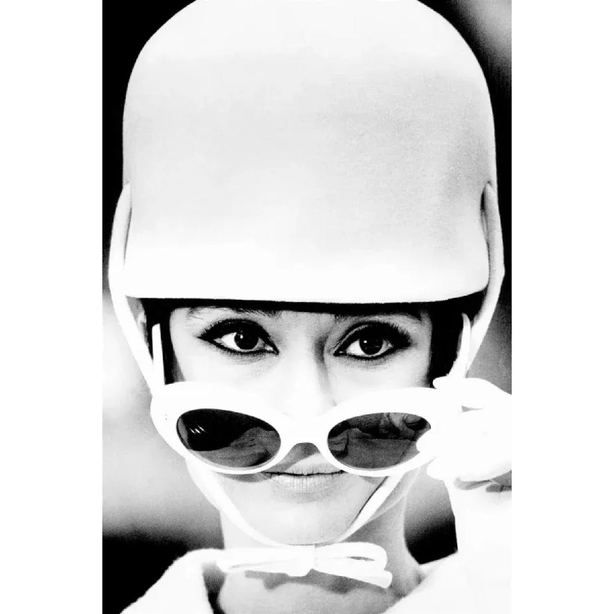 Audrey Cap Grayscale Hollywood Icon Artwork art print by Cobra Art